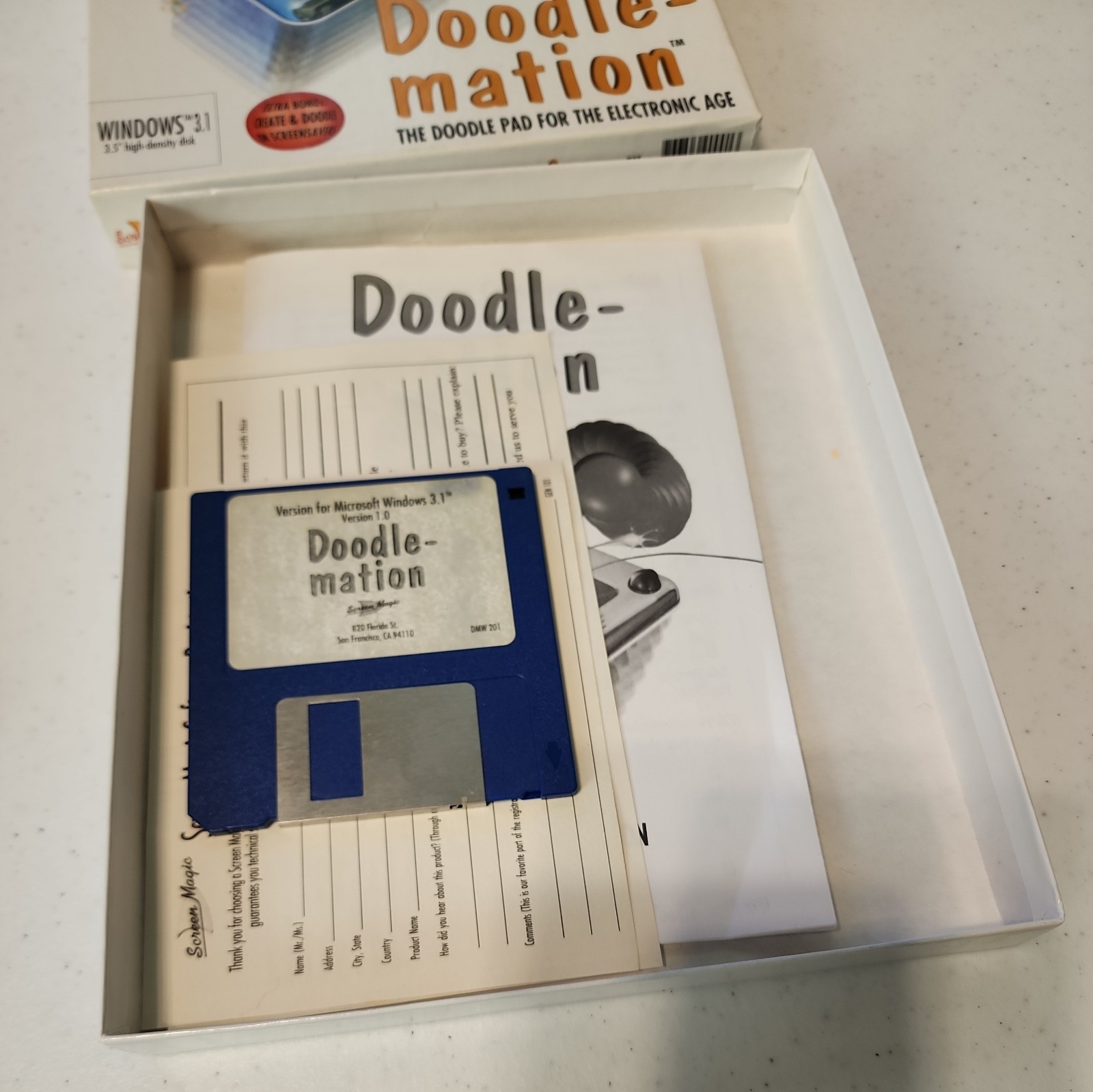 Doodle-Mation Doodle Mation for PC WINDOWS, Screen Magic - BIG BOX RARE VINTAGE