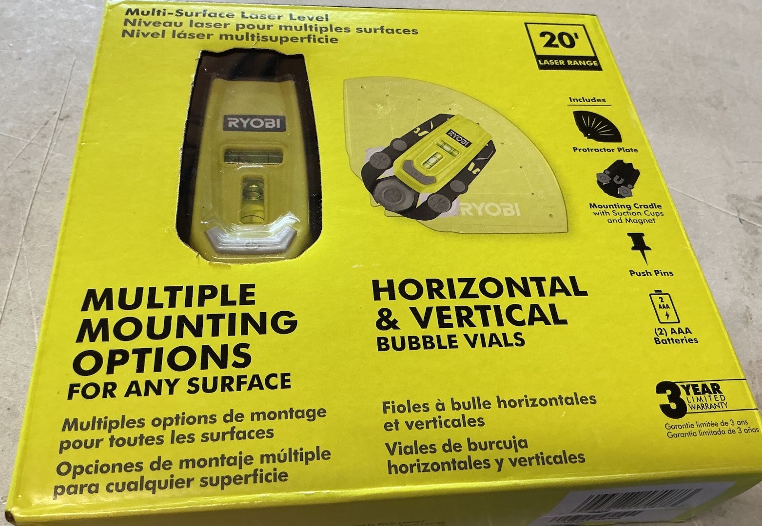 RYOBI ELL1750 Multi Surface Laser Level  NEW