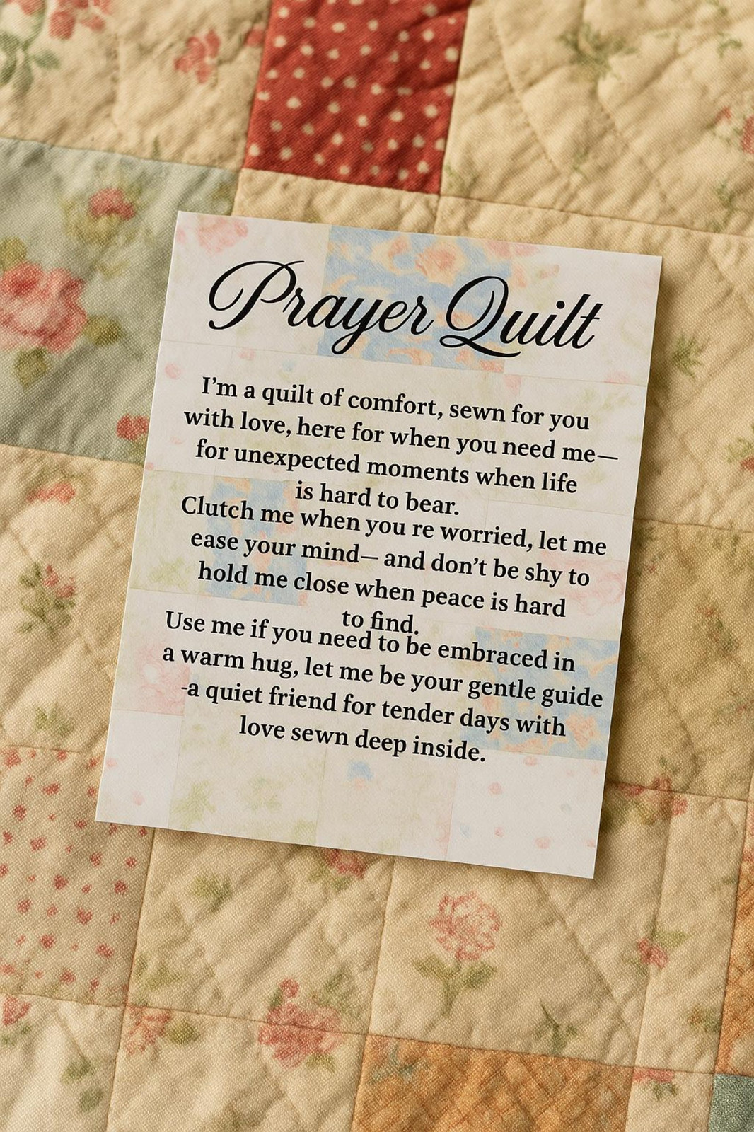 Prayer Quilt Tags – Christian Poem Cards Set of 12 - Faith Gift Labels