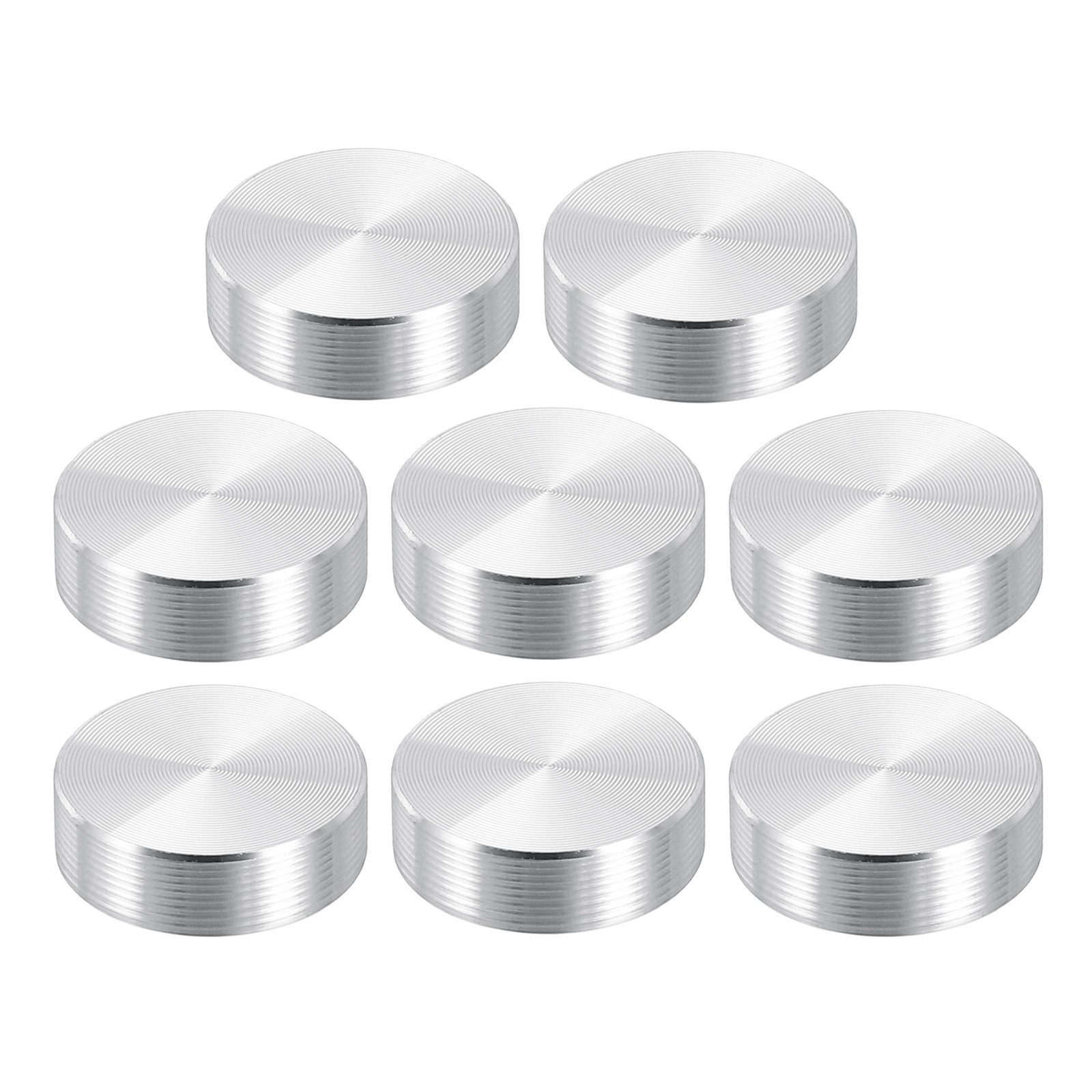 20mm Round Shape Aluminum Disc 8 Pack M6 Thread Hardware Aluminum Disc Silver