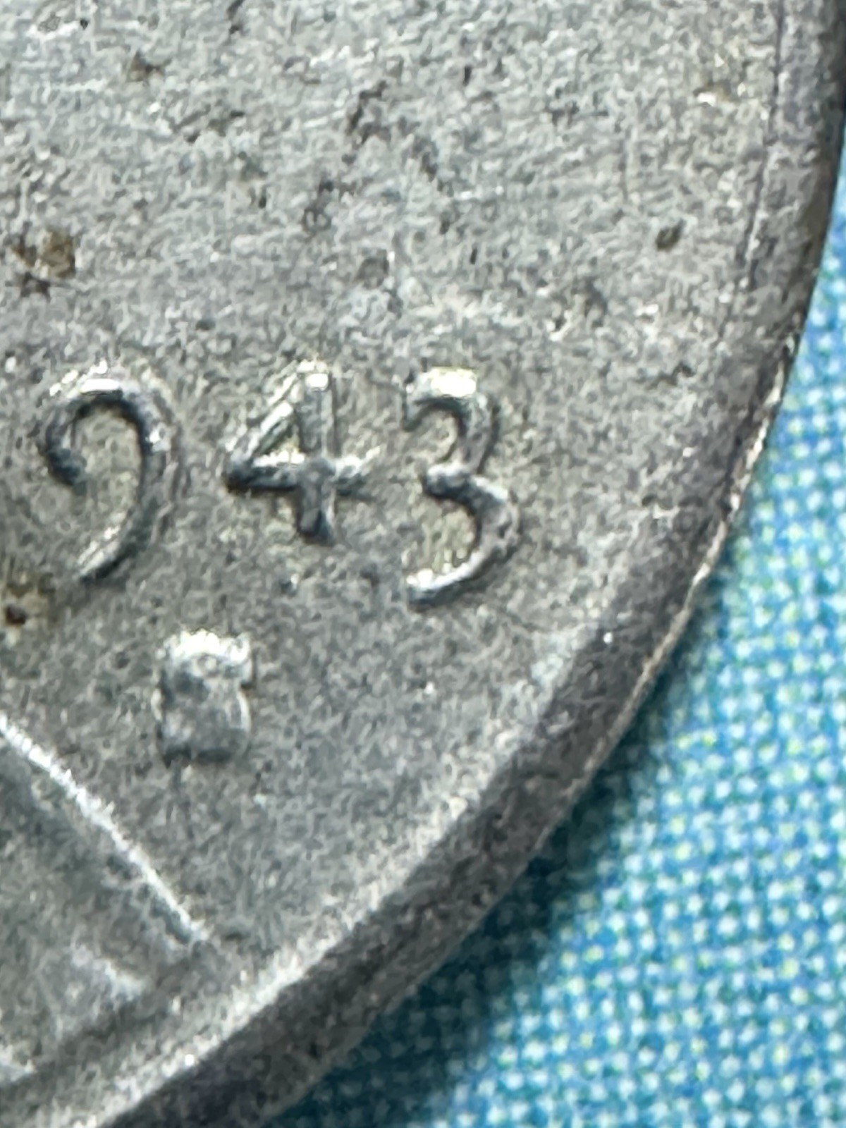 1943 S  mint mark Error Lincoln Steel Wheat Penny