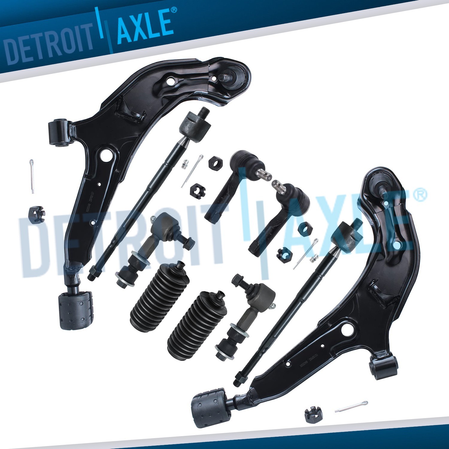 Front Lower Control Arms Tie Rods Sway Bars Kit for 1998 - 2001 Nissan Altima
