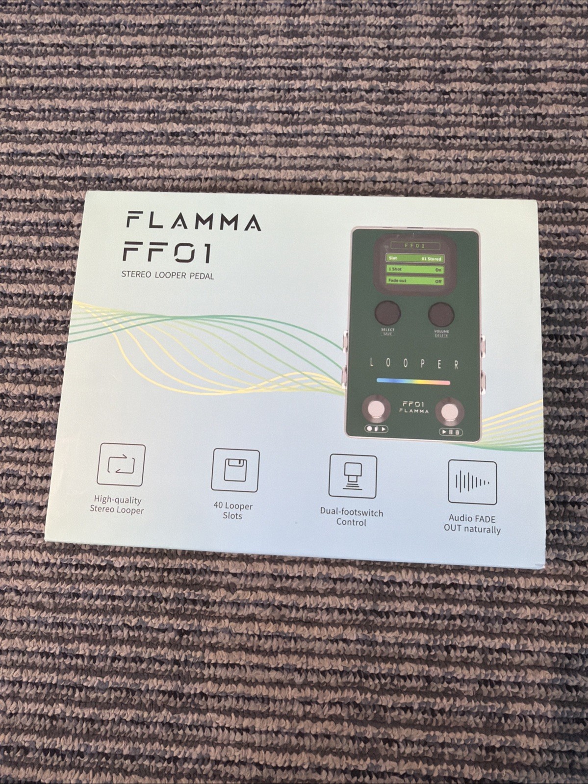 FLAMMA FF01 Looper Guitar Pedal Stereo Loop 40 Slots 160 Mins w/Screen & Adapter