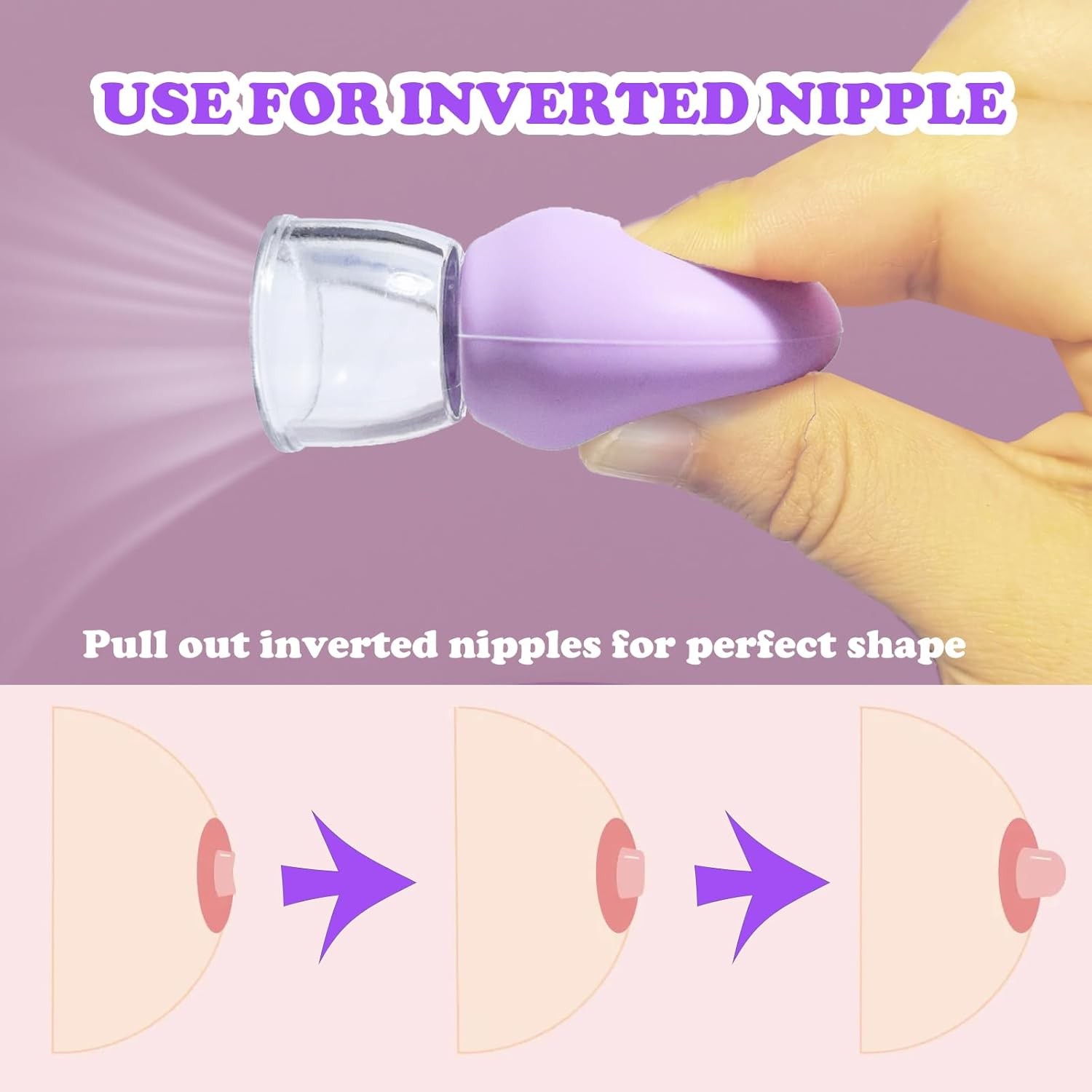 2 Pairs Nipple Correctors for Flat and Inverted Nipples, Inverted Vacuum Suction
