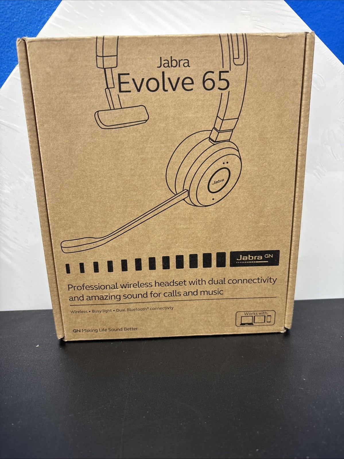 Jabra Evolve 65 SE Mono Wireless Headset with Bluetooth and Noise Cancelling Mic