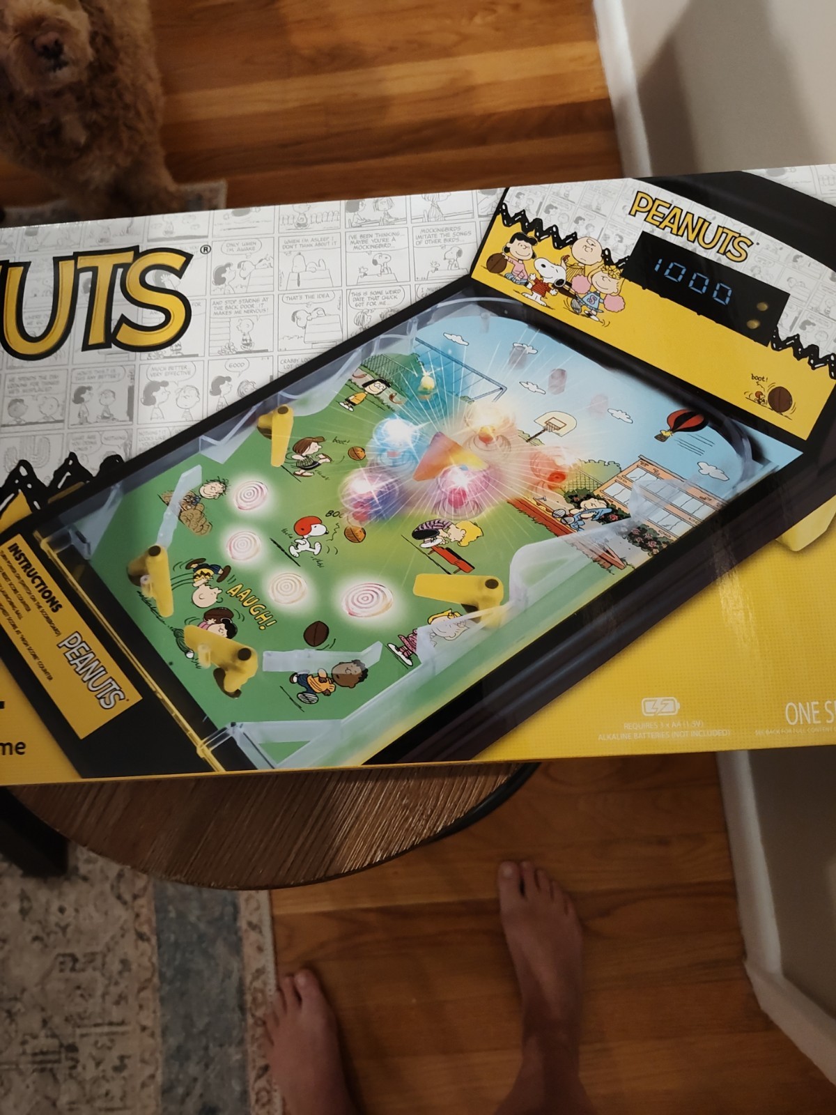 Peanuts Snoopy Electronic Tabletop PINBALL Machine w/ Lights & Sound NIB