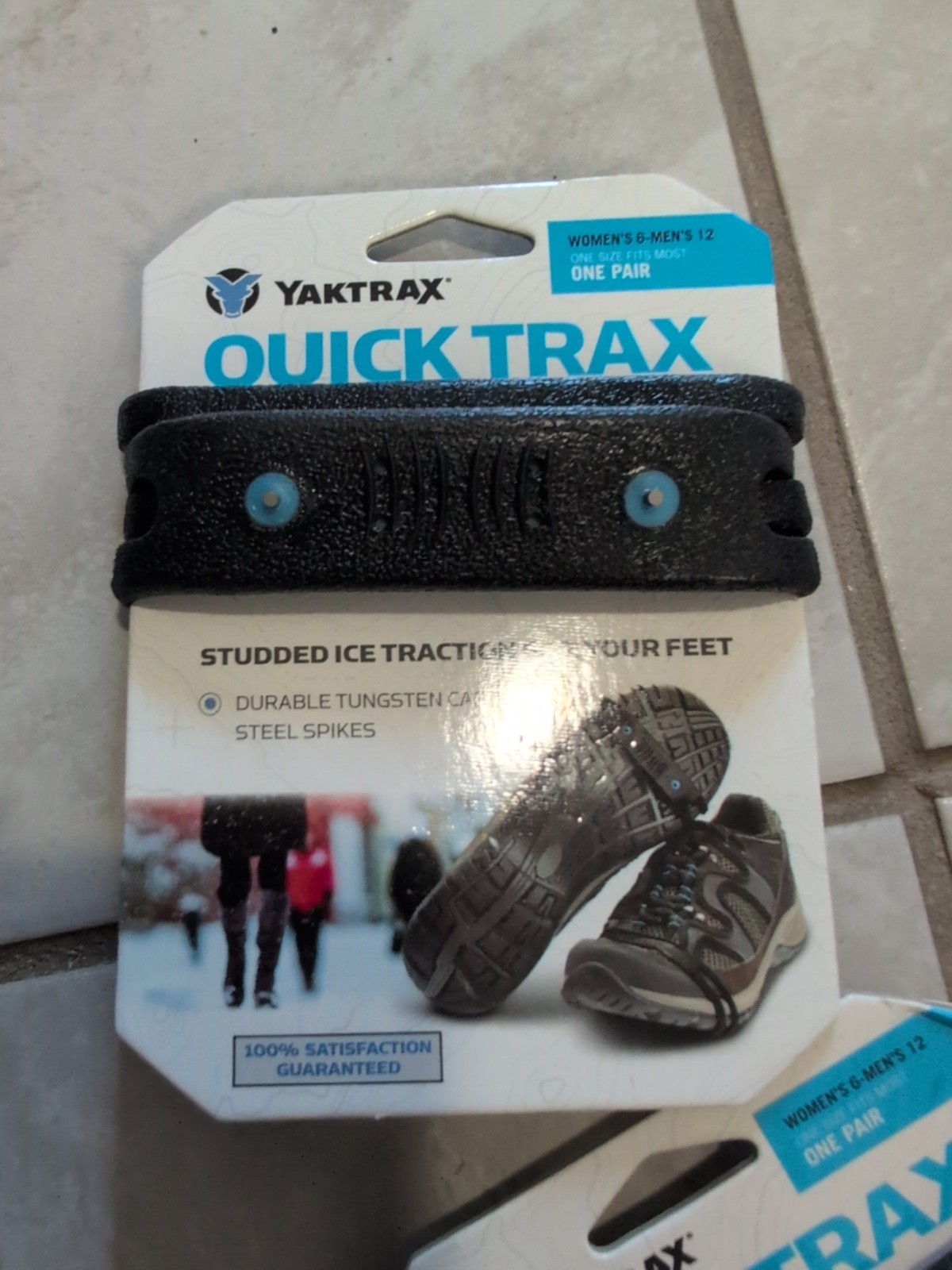 YAKTRAX Quick Trax Studded Shoe Ice Traction Tungsten Carbide One Size Fits Most