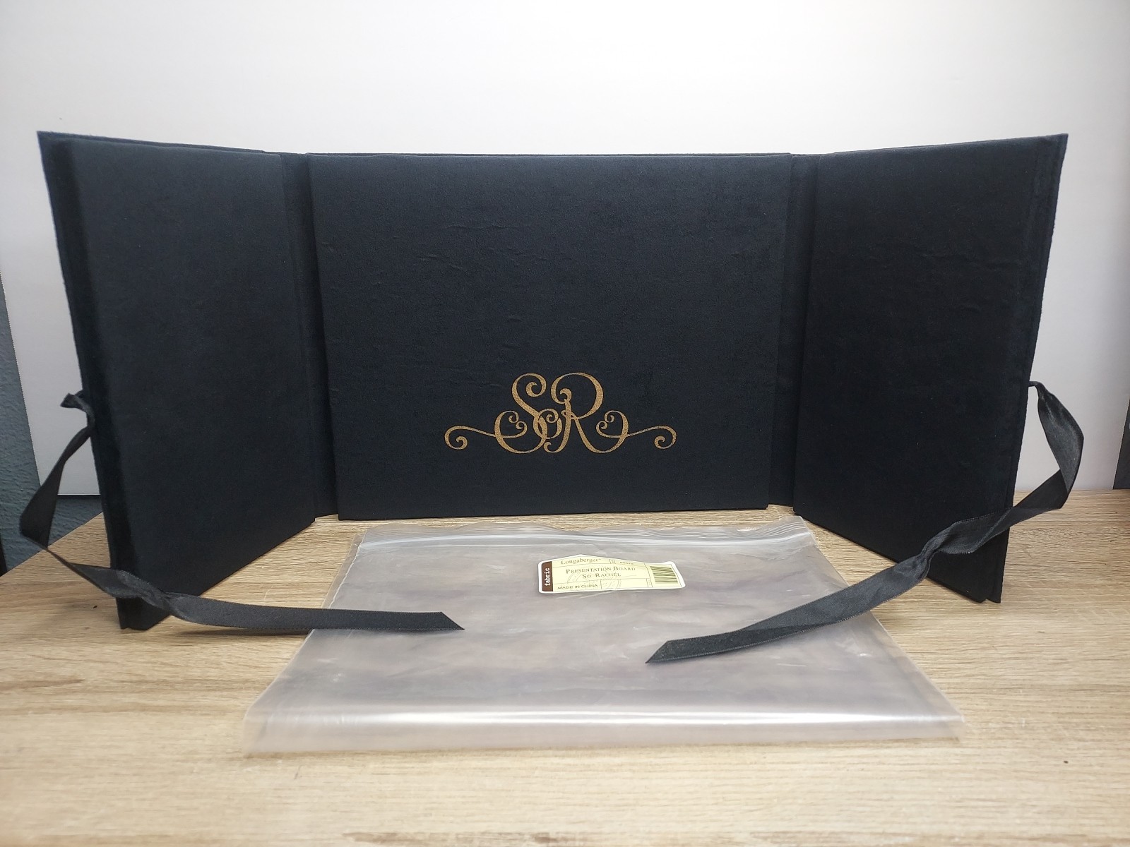 Longaberger So Rachel Presentation Board Jewelry Display Black Velvet Foldable