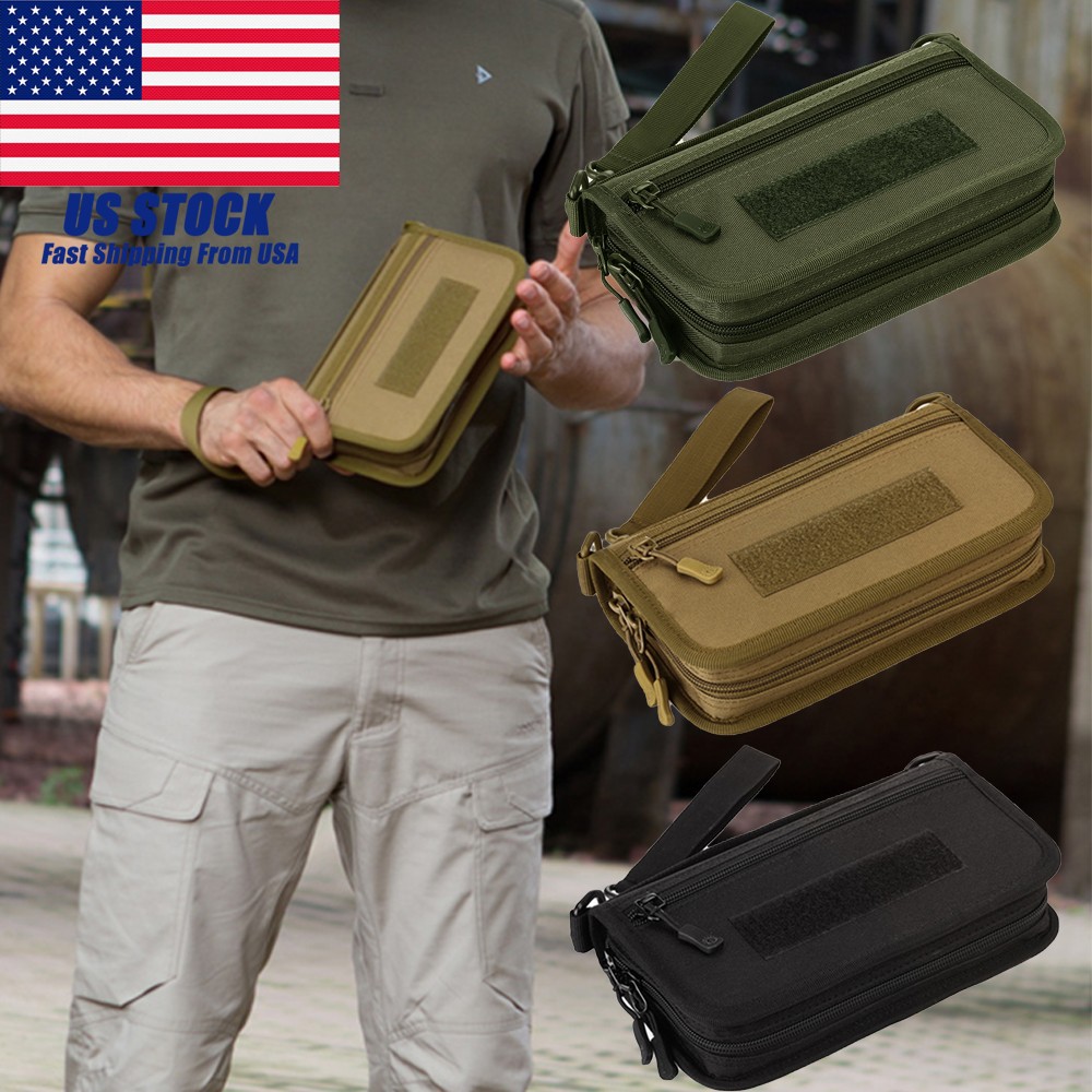 Tactical Molle Handbag Men 6inch Phone Passport Travel Wallet Hiking Nylon Purse