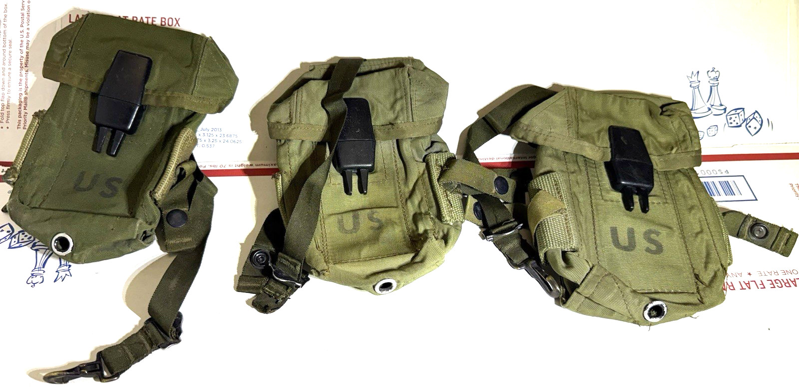 RARE VIETNAM ERA M-1967 MLCE  MAGAZINE POUCH LOT EARLY MODEL US ARMY LLRP USMC _