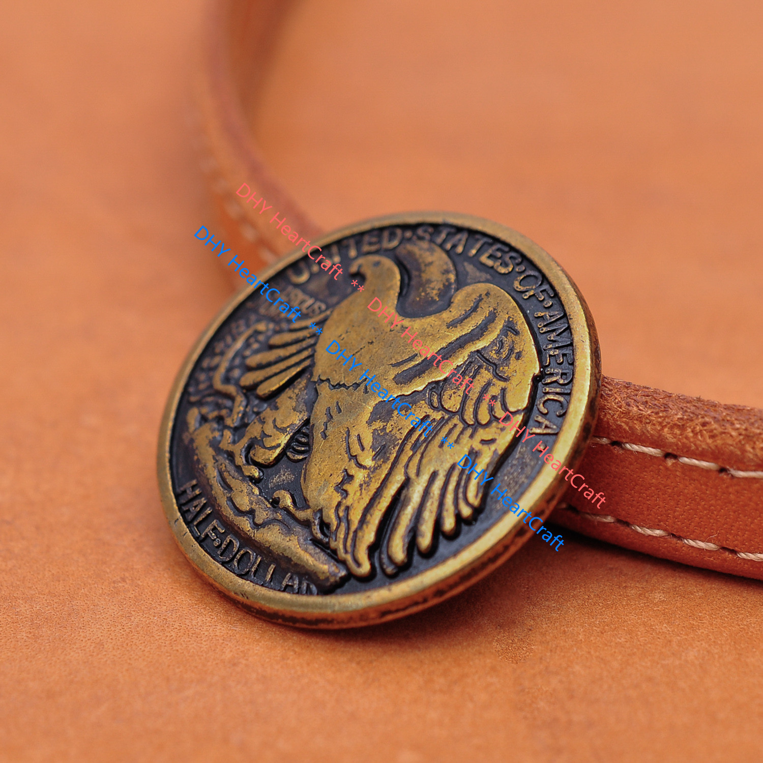 10X Retro Half Dollar Liberty Eagle Replica Leathercraft Conchos Set Screw Back