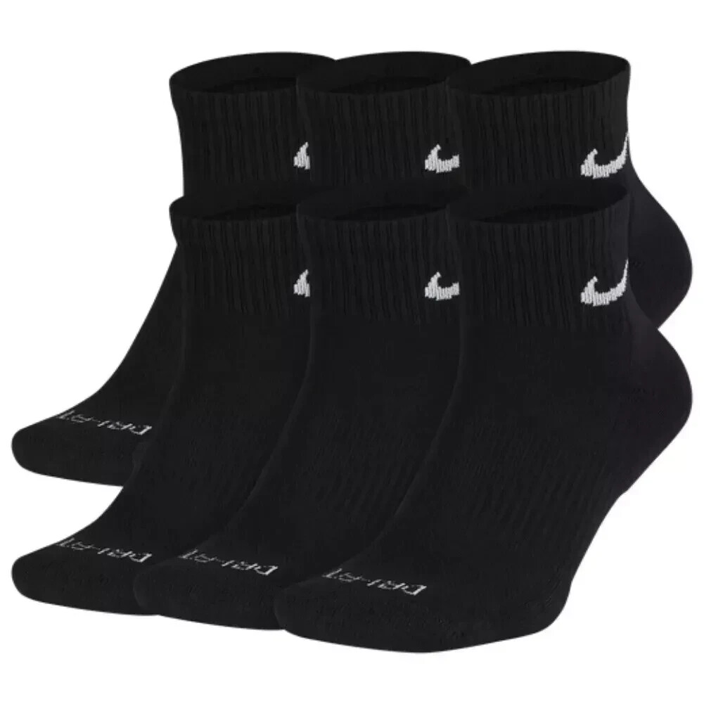 Nike Everyday Plus Cushion Drifit UNISEX Ankle Socks, MEDIUM - Black - 6Pair