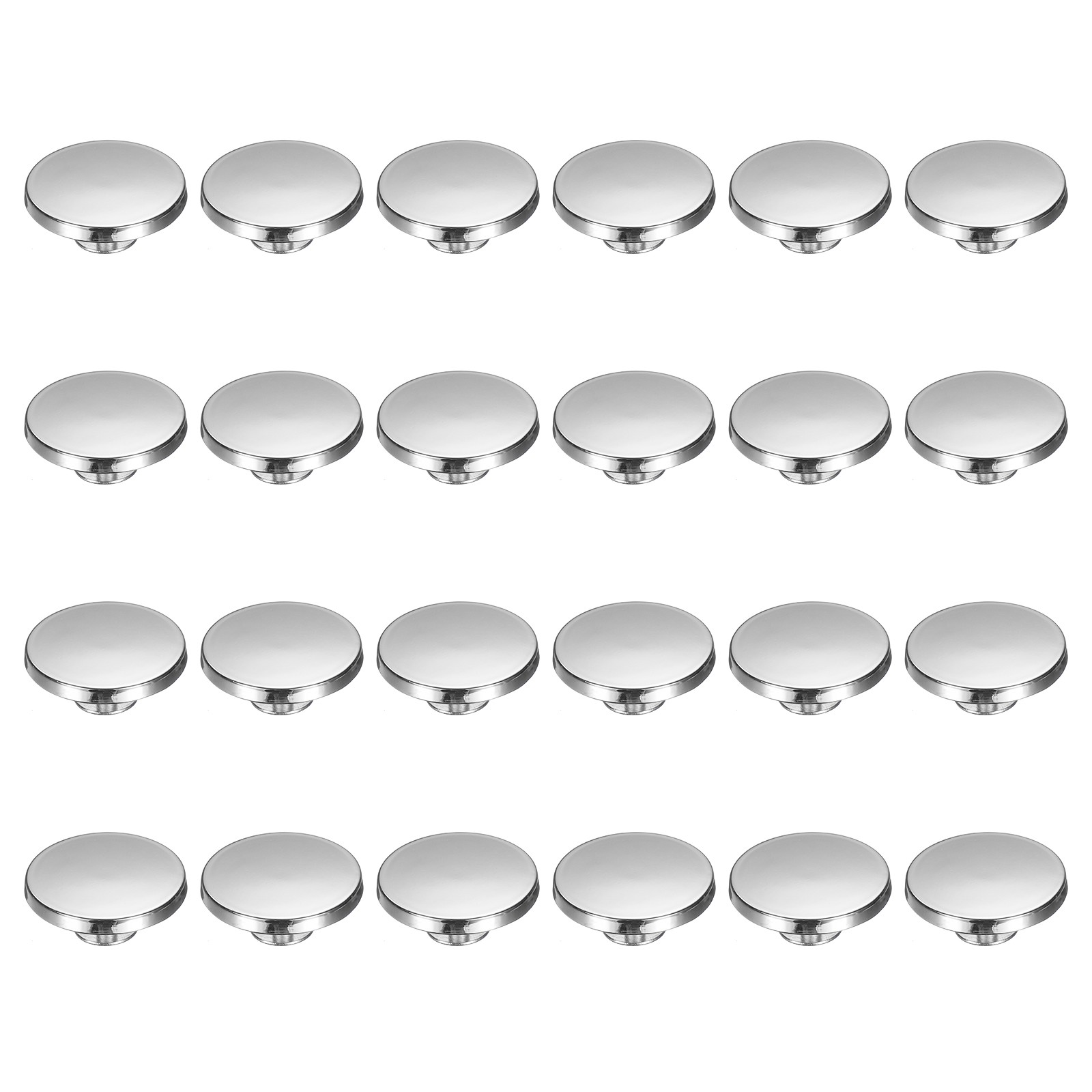 24 Pcs Flat Head Button Stud 20mm Screw Back Rivets Stud Set, Silver