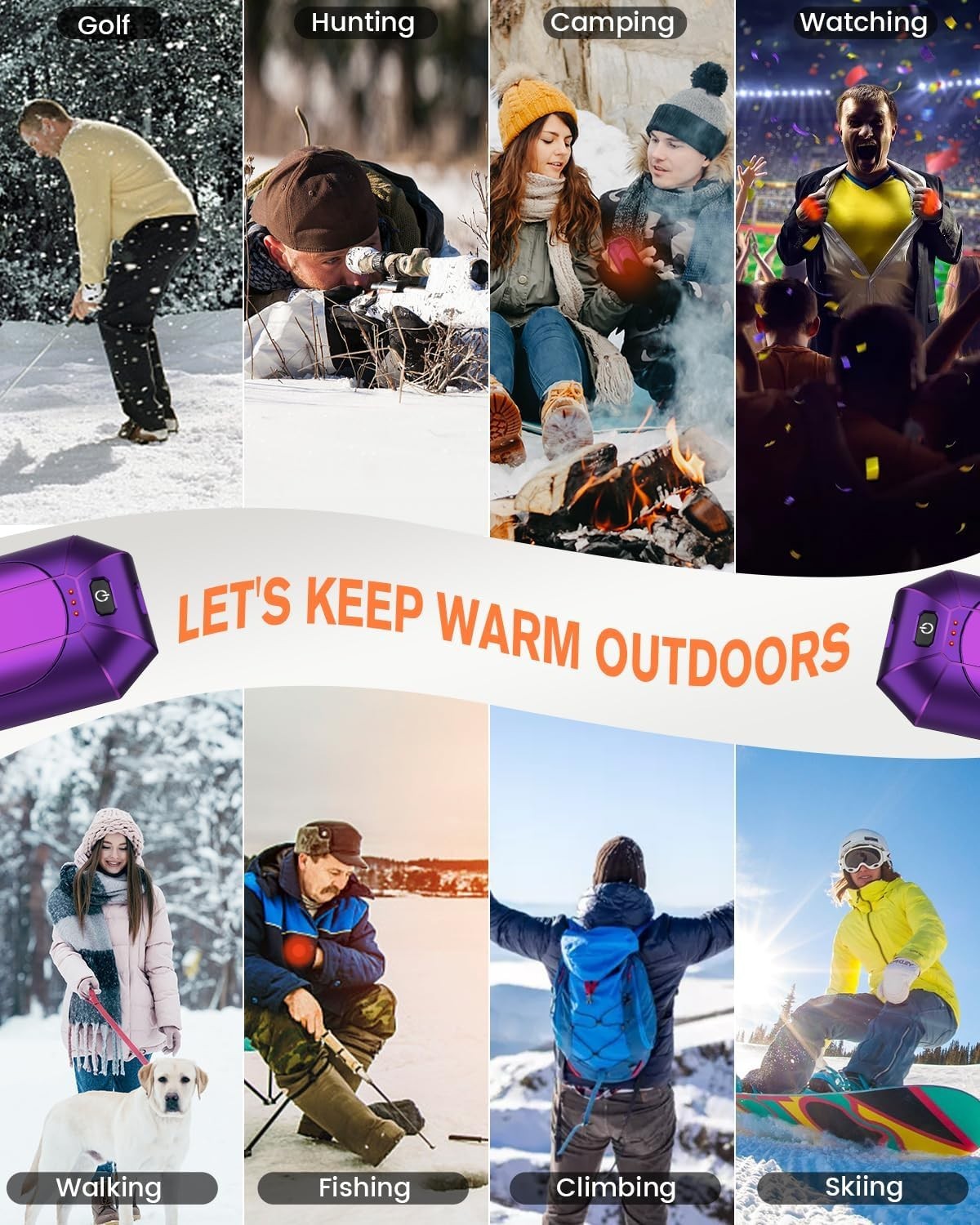 AI Hand Warmers Rechargeable 2 Pack, Electric Handwarmers Reusable, AI Smart ...