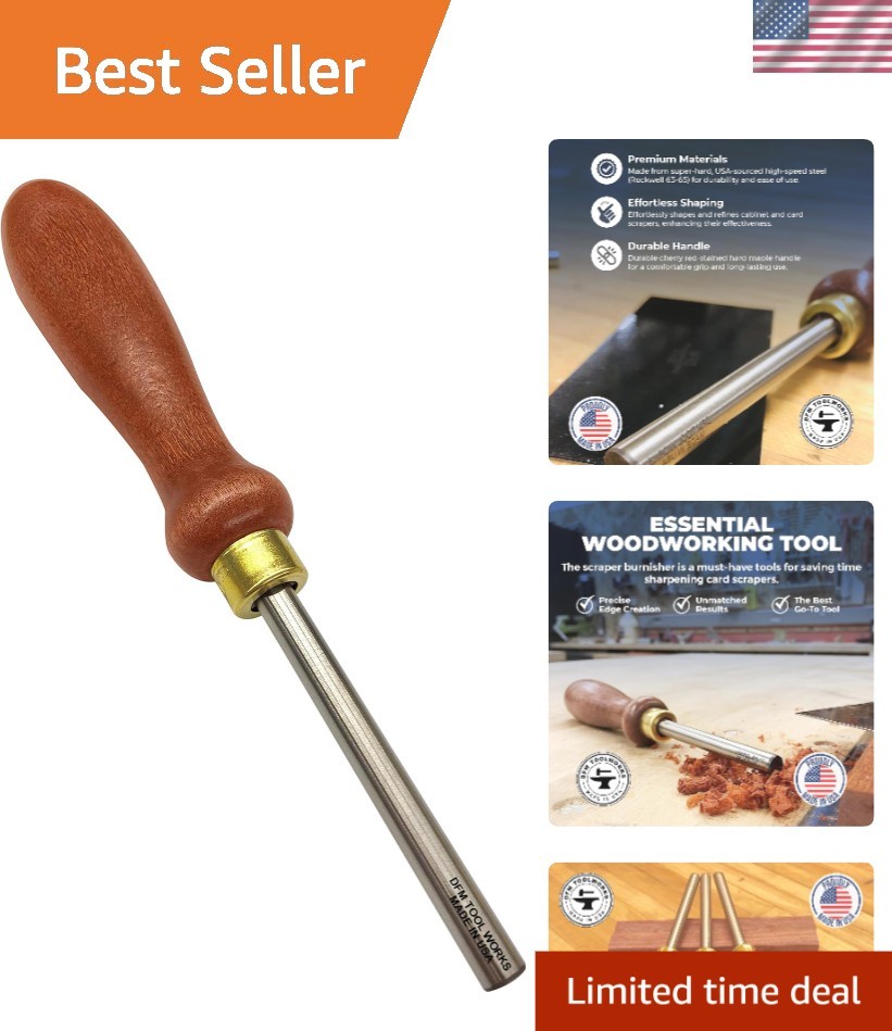 High-Quality Cabinet Scraper Burnisher with Hard Maple Handle for Wood Finishing