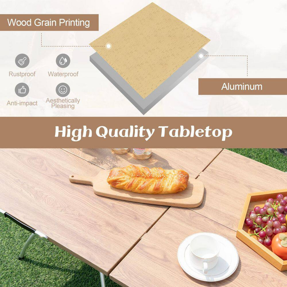 2 Pack 24 In. Square Metal Frame Folding Camping Table