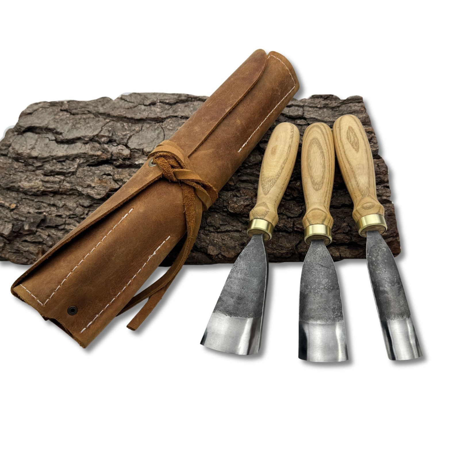 Wood Carving Gouges – Hand-Forged 52100 Steel Blades, Ash Handles, Custom Sizes