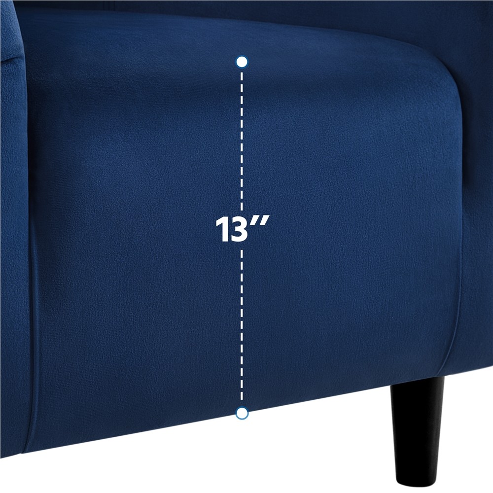 Velvet Accent Chair Modern Barrel Chair For Living Room Bedroom Sturdy