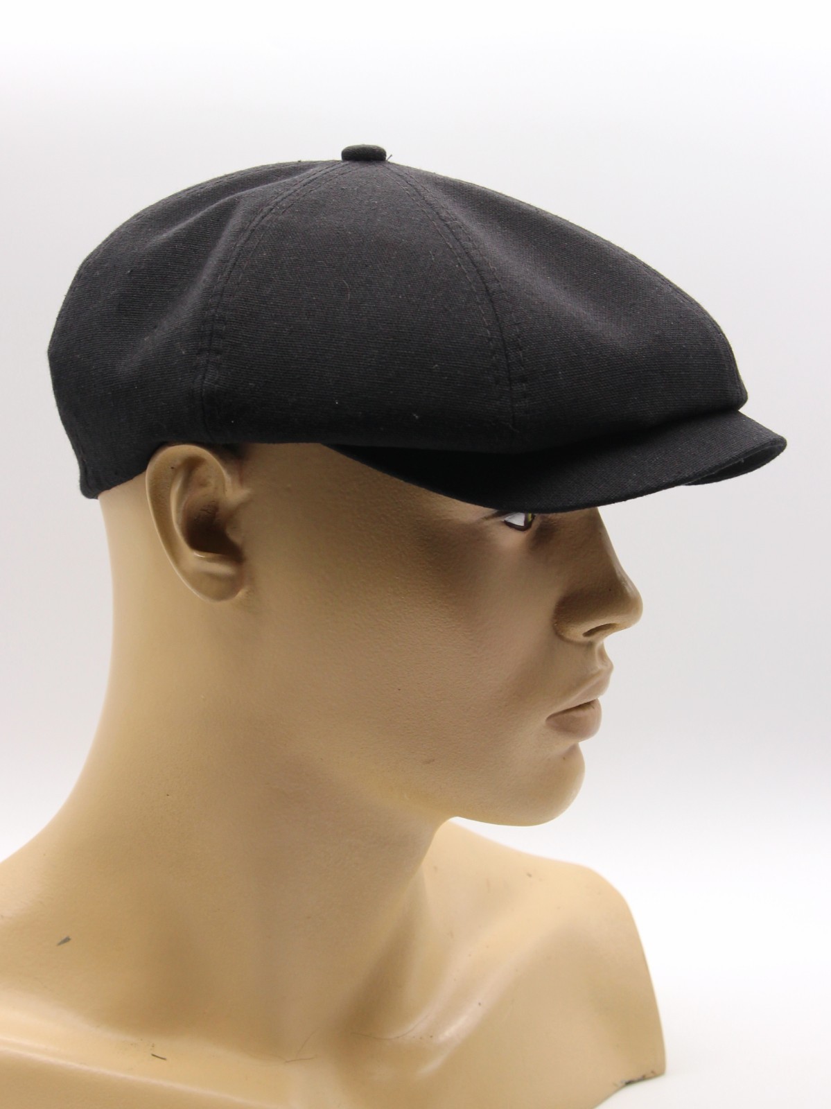 Black Linen Newsboy Hat Men Baker Boy Cap Summer Driving Gatsby Style