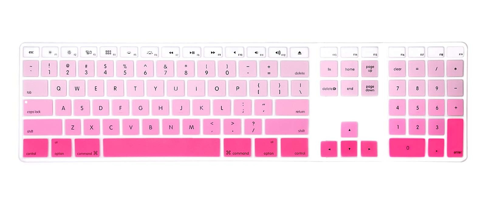 HRH Ombre Pink Silicone Keyboard Skin Cover for iMac Wired USB Full Size Keyb...