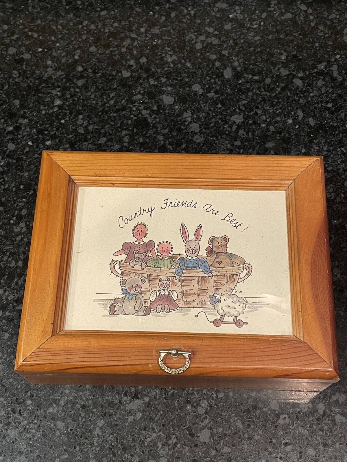 Country Friends Are Best Wooden Keepsake Trinket Jewelry Box Farmhouse Decor