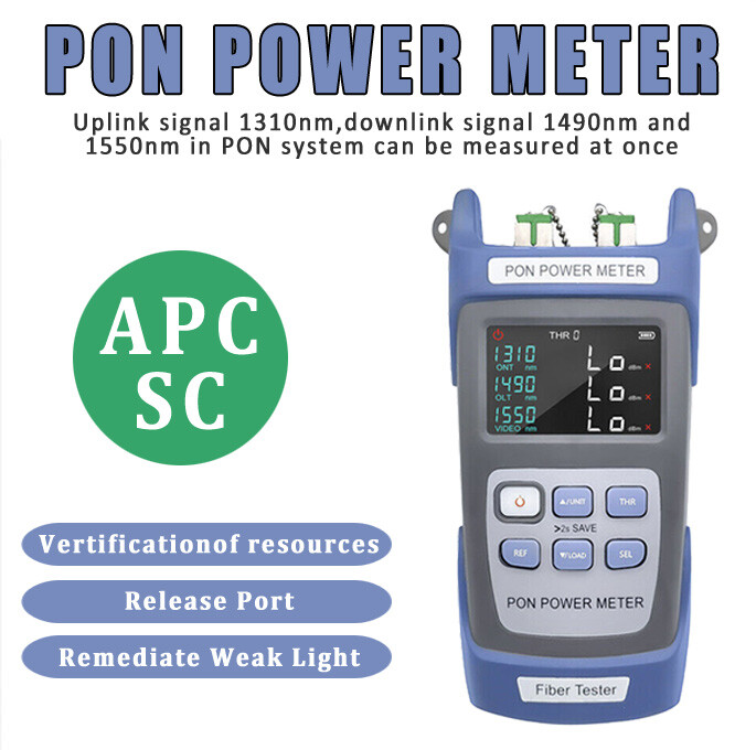 Handheld PON Power Meter Optical Fiber Tester FTTX ONT/OLT 1310nm/1490nm/1550nm