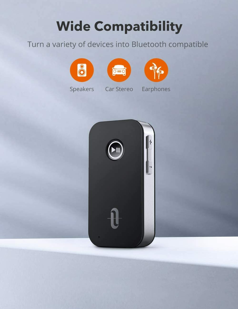 TaoTronics TT-BR05 Bluetooth Receiver/Car Kit, Portable Wireless Audio Adapter