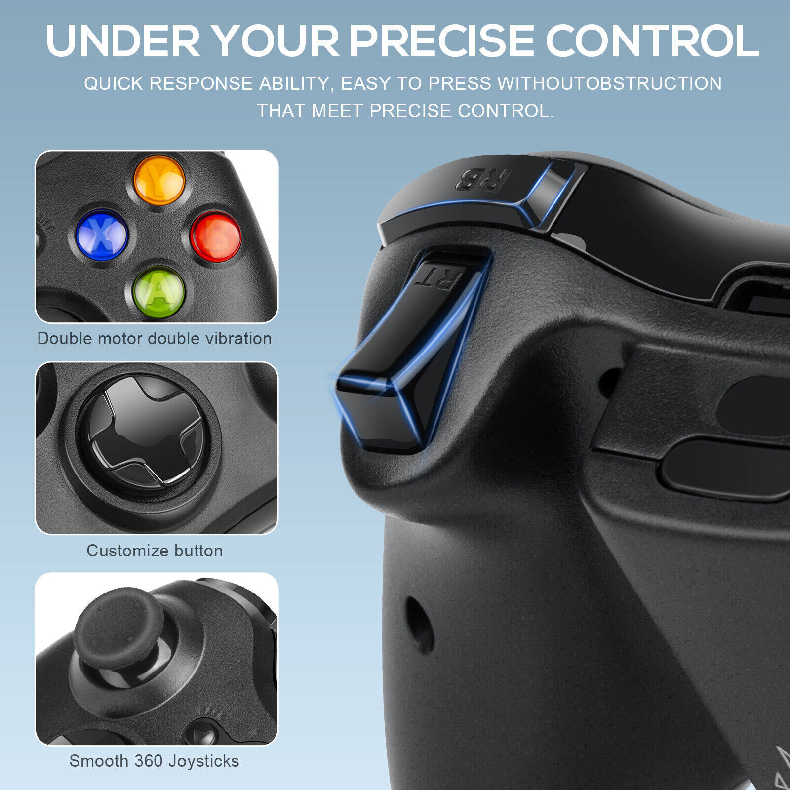 1pc/2pcs Wired/Wireless USB Controller Compatible With Xbox 360/Windows 8 10 11