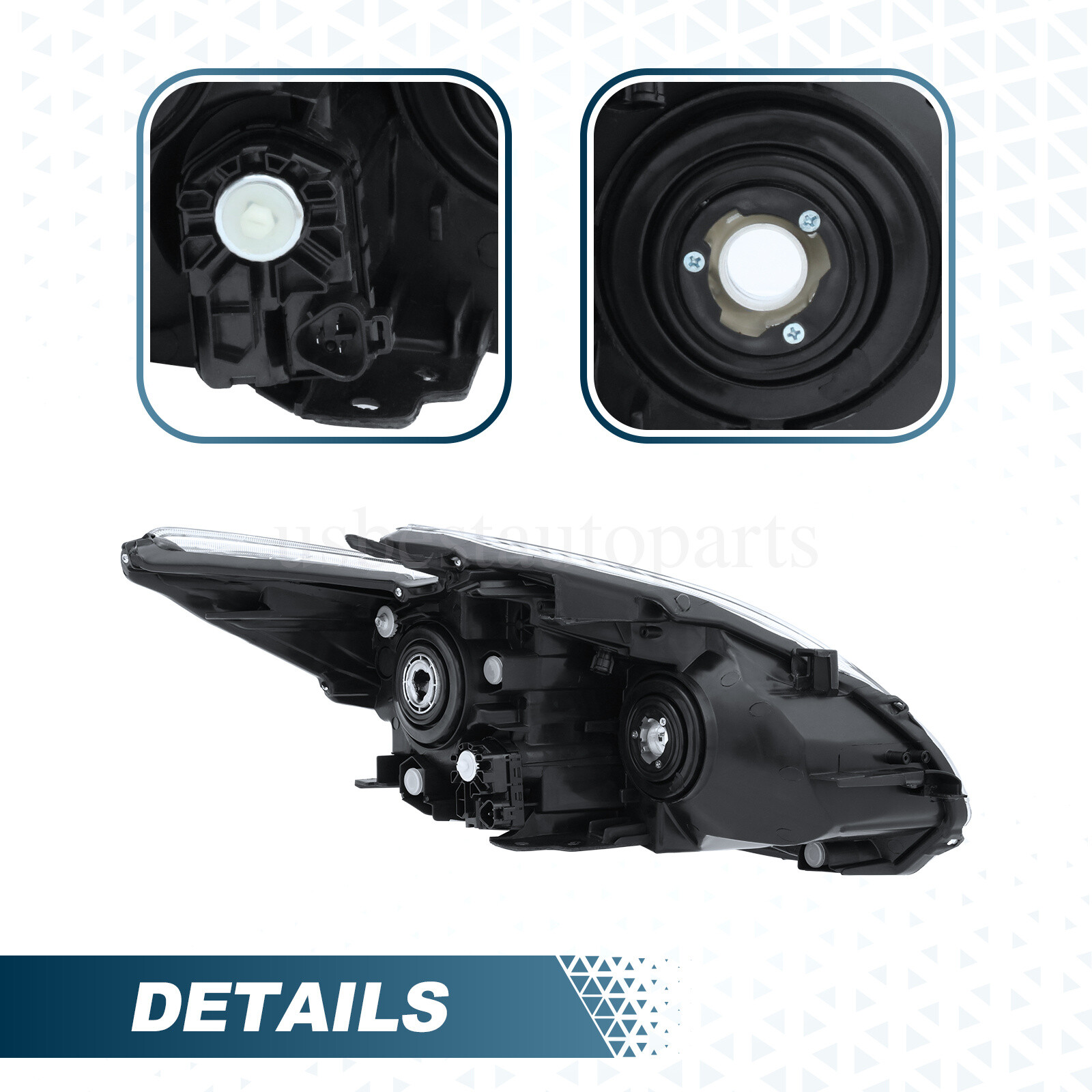 Headlights Headlamps Driver Passenger Pair For 2012 2013 2014 2015 Toyota Prius