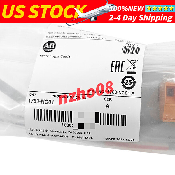 Allen Bradley 1763-NC01 MicroLogix DH-485 Comm Cable Surplus New Sealed