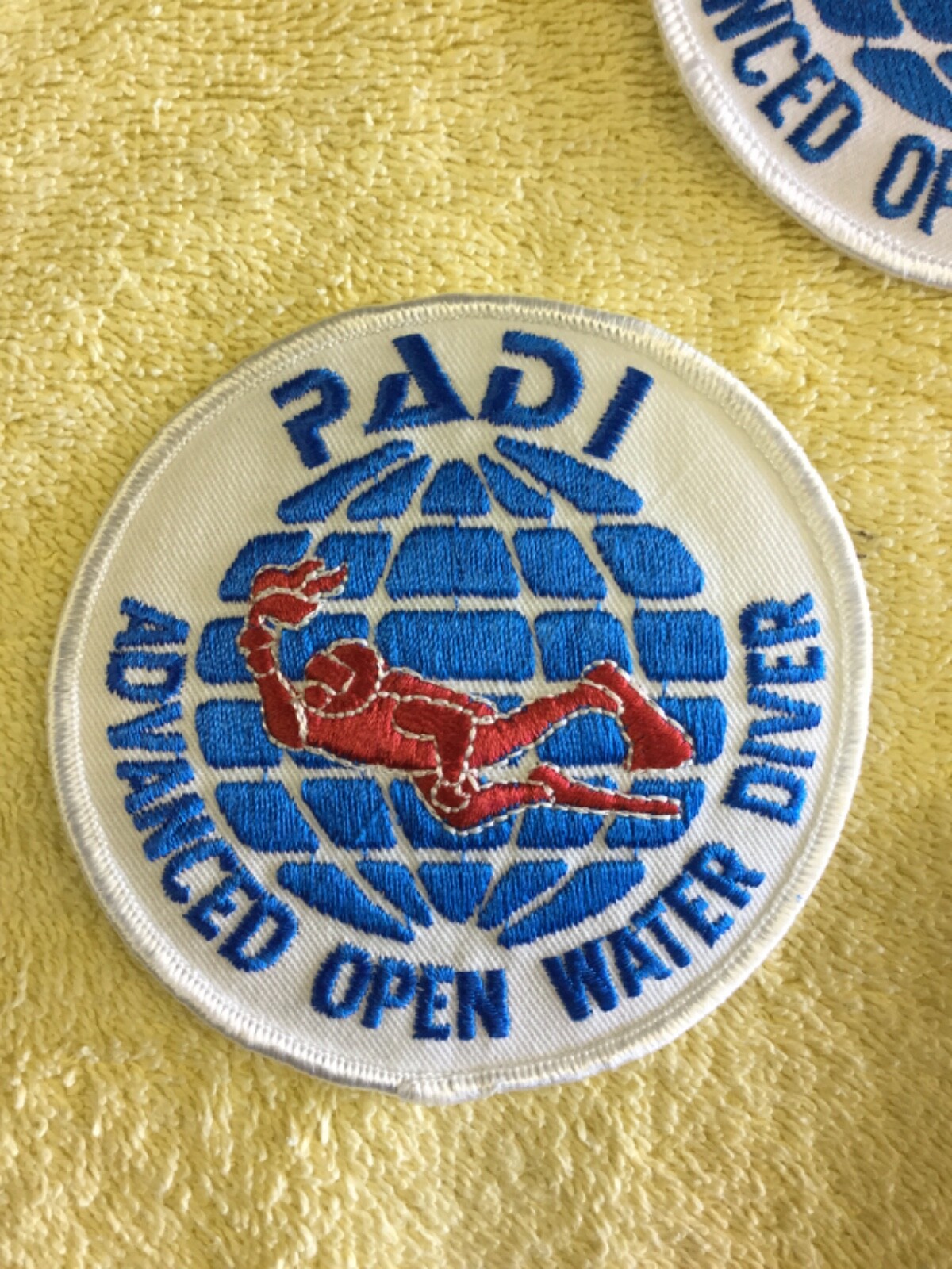 PADI ADVANCED OPEN WATER DIVER SCUBA PATCH - 3 TOTAL PATCHES - PICTURED