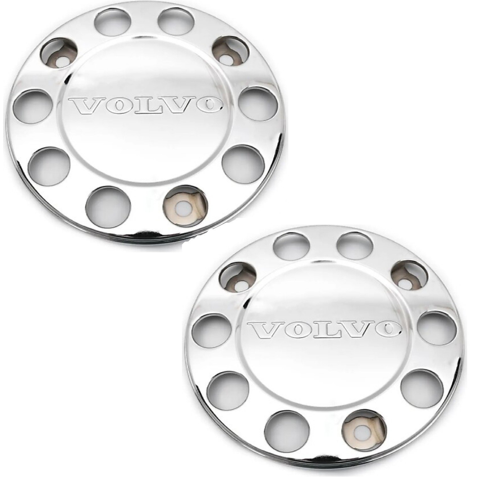2 x VOLVO TRUCK & BUS UNIVERSAL STAINLESS STEEL 22.5" WHEEL COVERS 1 Piece