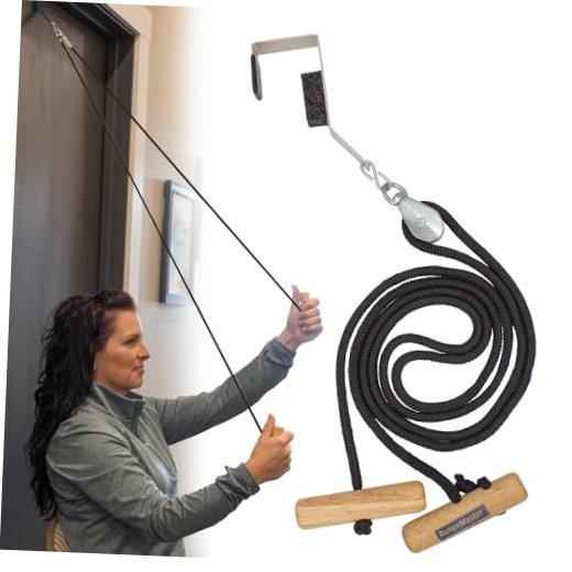EconoRanger Shoulder Pulley for Over The Door Physical Therapy | Arm Black