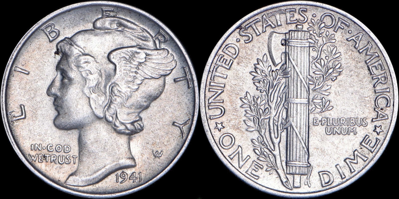 1941-P Mercury Dime Silver AU/UNCIRCULATED (see photo for exact coin)