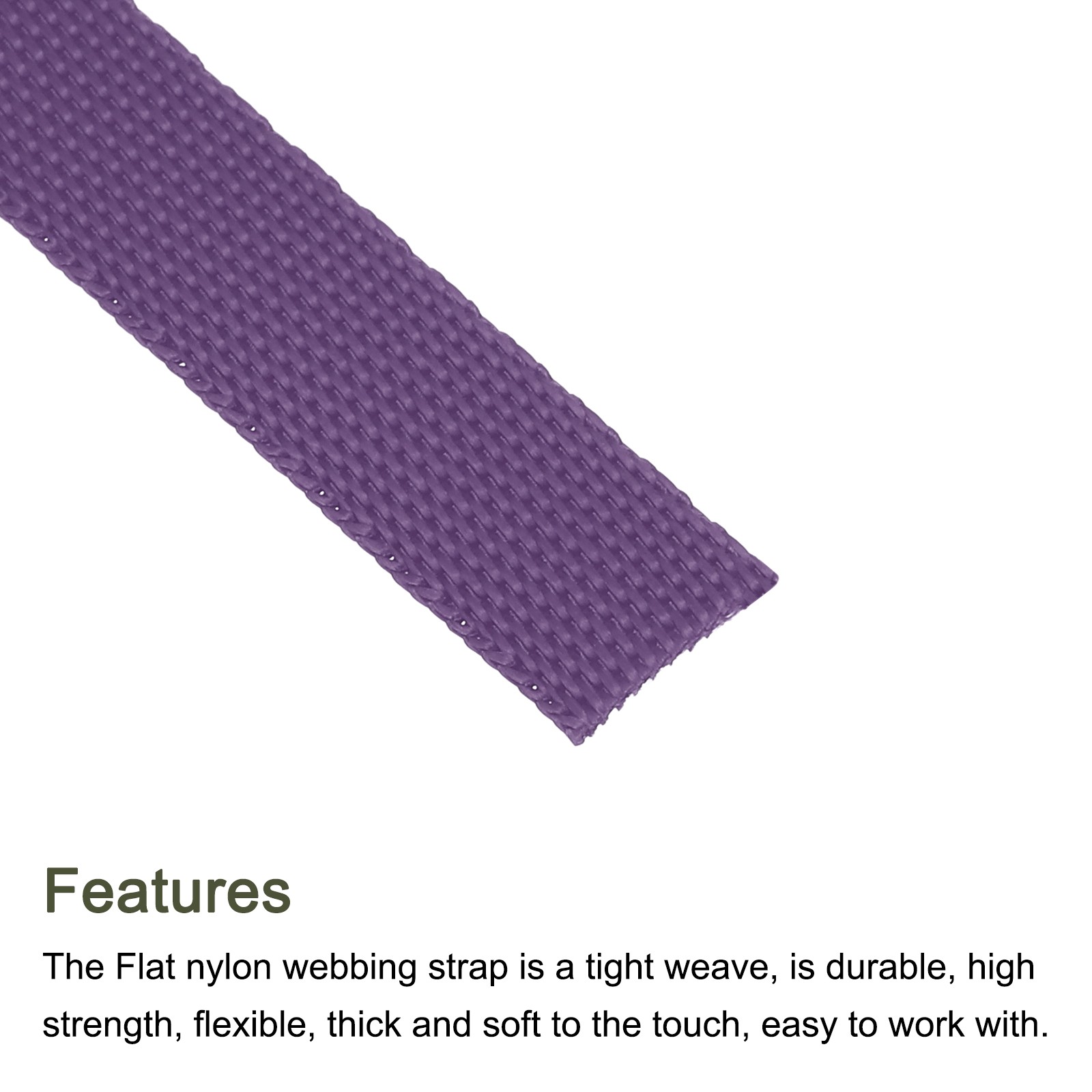 Flat Nylon Webbing Strap 3/8 Inch 50 Yards Bean Purple for Backpack