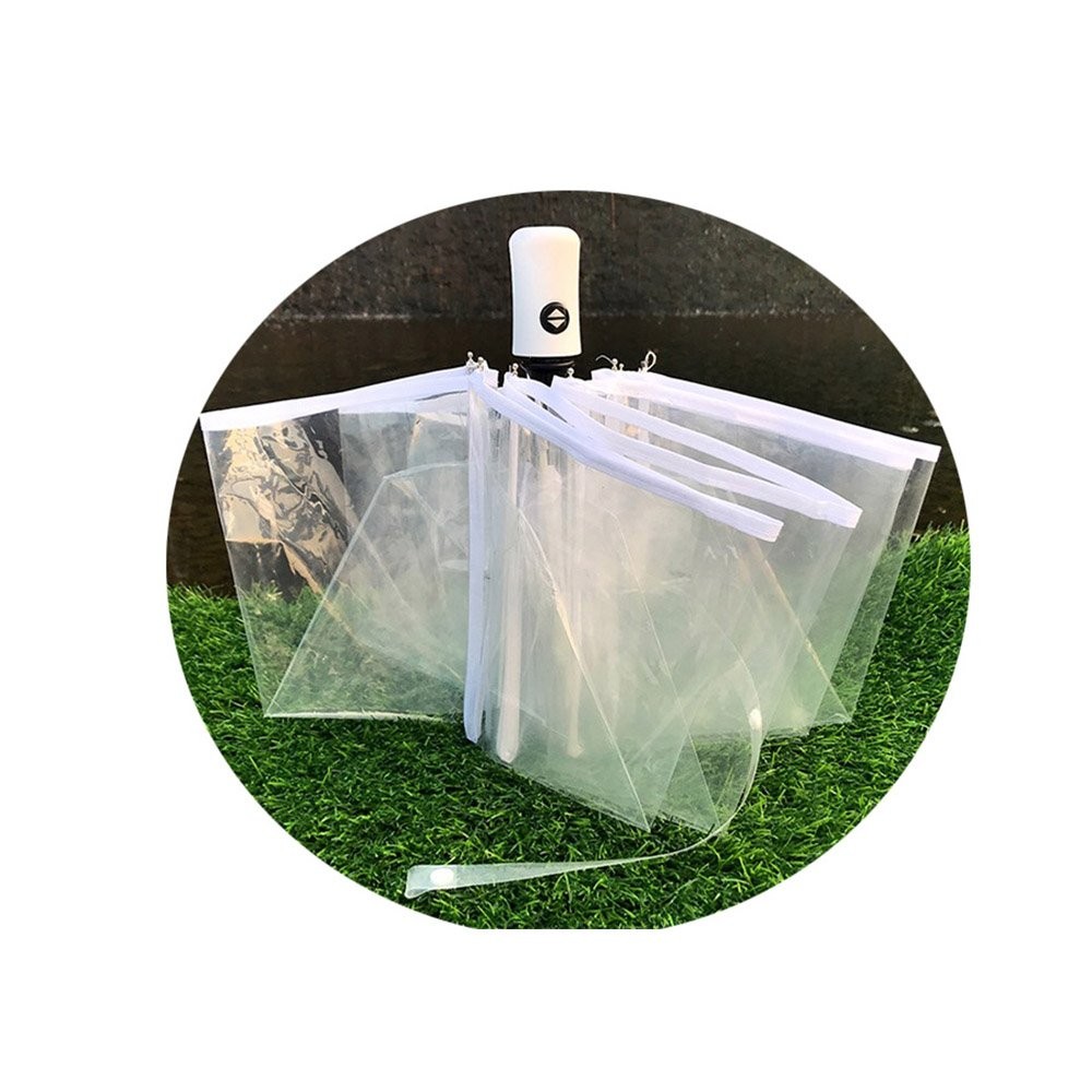 AIXICWXI Auto Open Close Transparent Umbrella - Folding, One Size, White