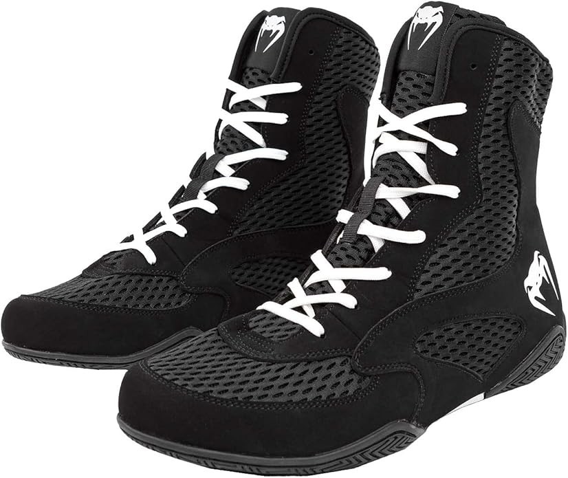 Venum Contender Mens 11 High Top Boxing/MMA Shoes Black/White Mid-cut Lace-up