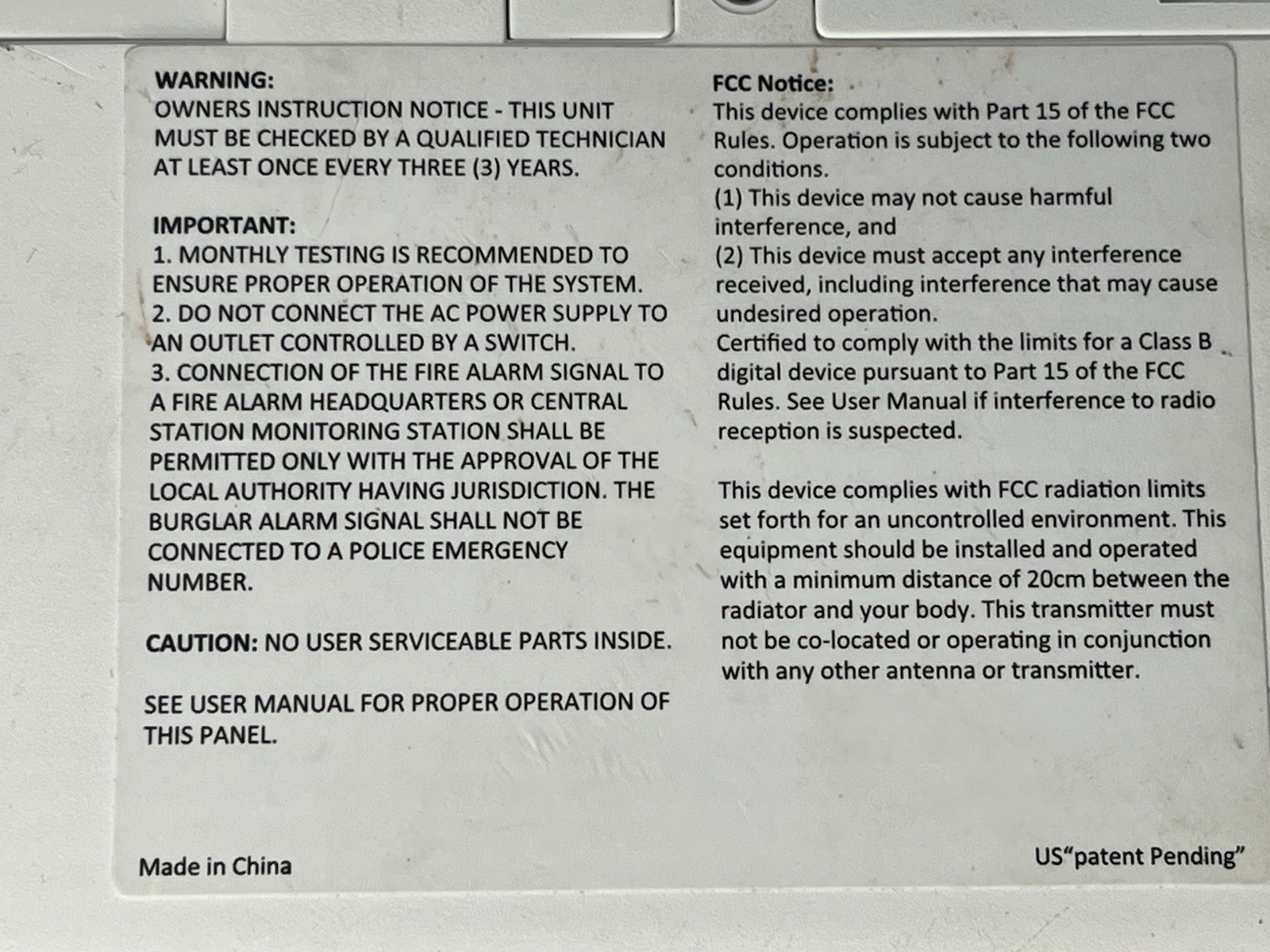 Cove EG91-VX Wired Touchscreen Panel Security System with Power Adaptor