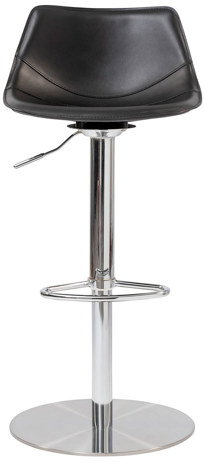 Rudy Black Leather Adjustable Swivel Stool
