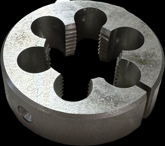 1-3/16"-12 HSS Adjustable Round Die, 2-1/2" Outside Diameter