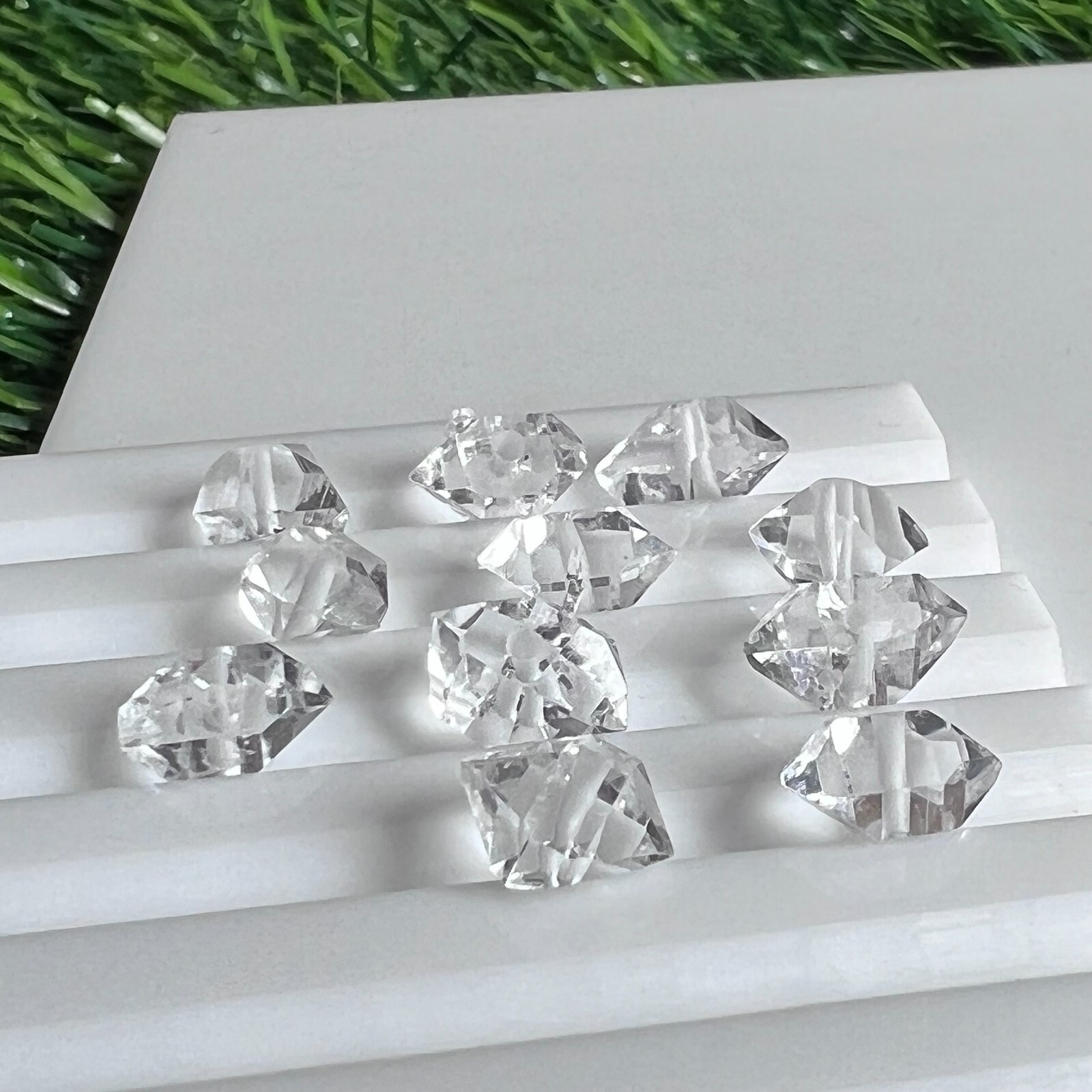 48 pcs Drilled Herkimer diamond crystals , 7 to 9mm