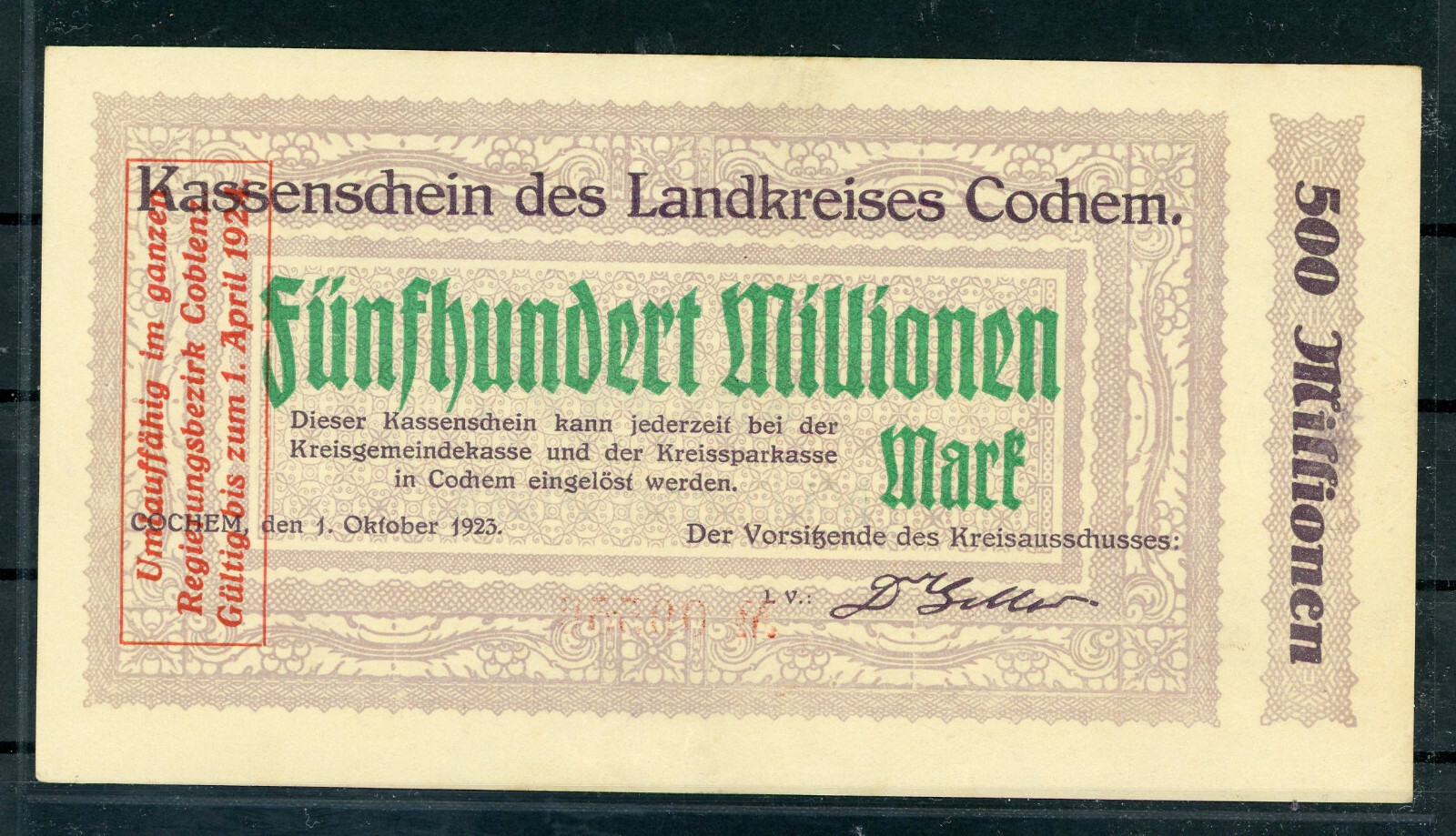 Cochem 500 Million Mark Emergency Money 2/19746