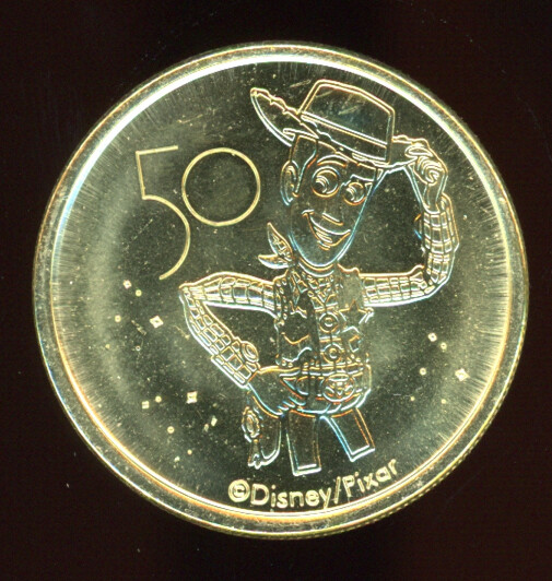Walt Disney 50th Ann 2021 Gold Medallion Coin WOODY Toy Story Hollywood Studios