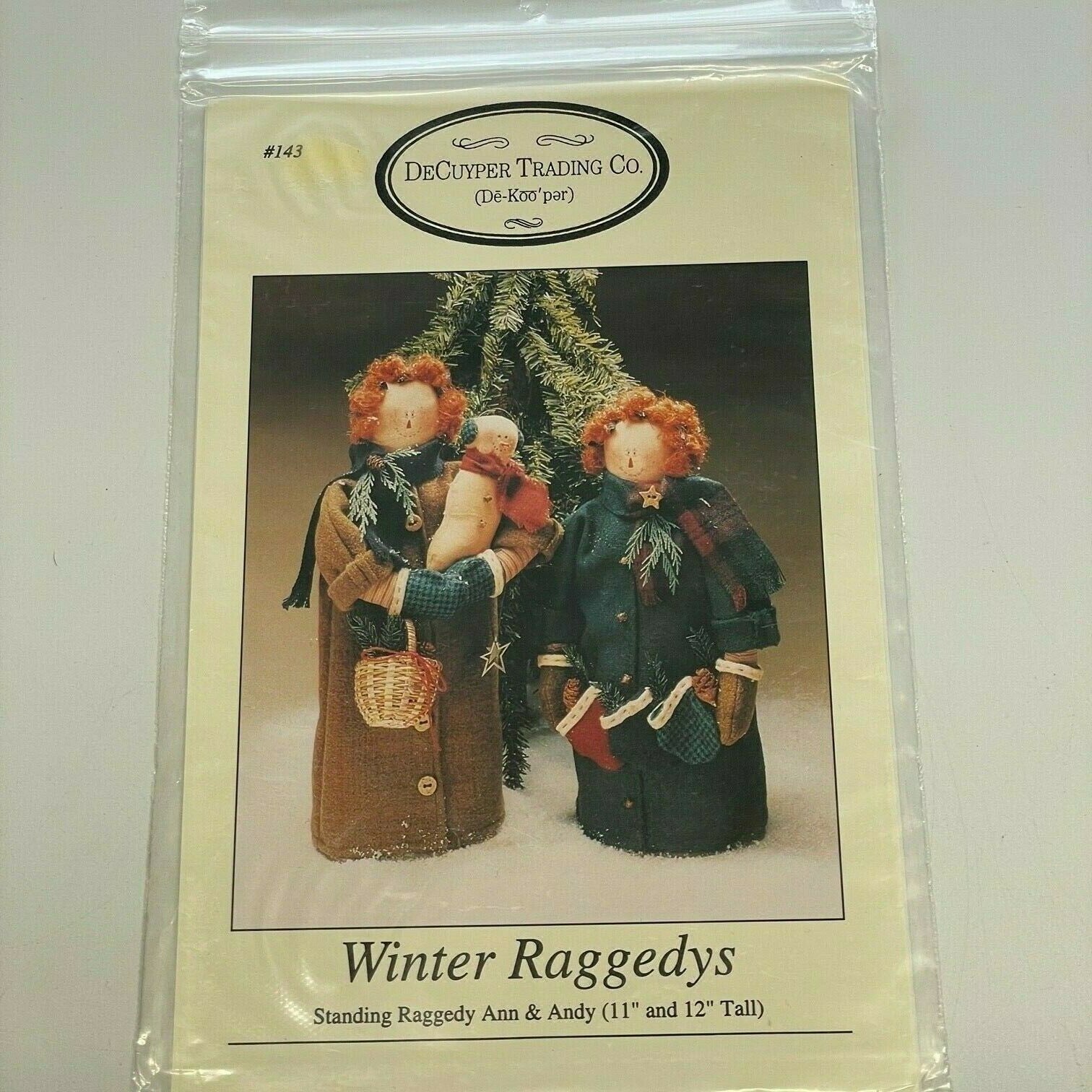 "Winter Raggedys" ©1995 DeCuyper Trading Co. Dollmaking Sewing Craft Pattern