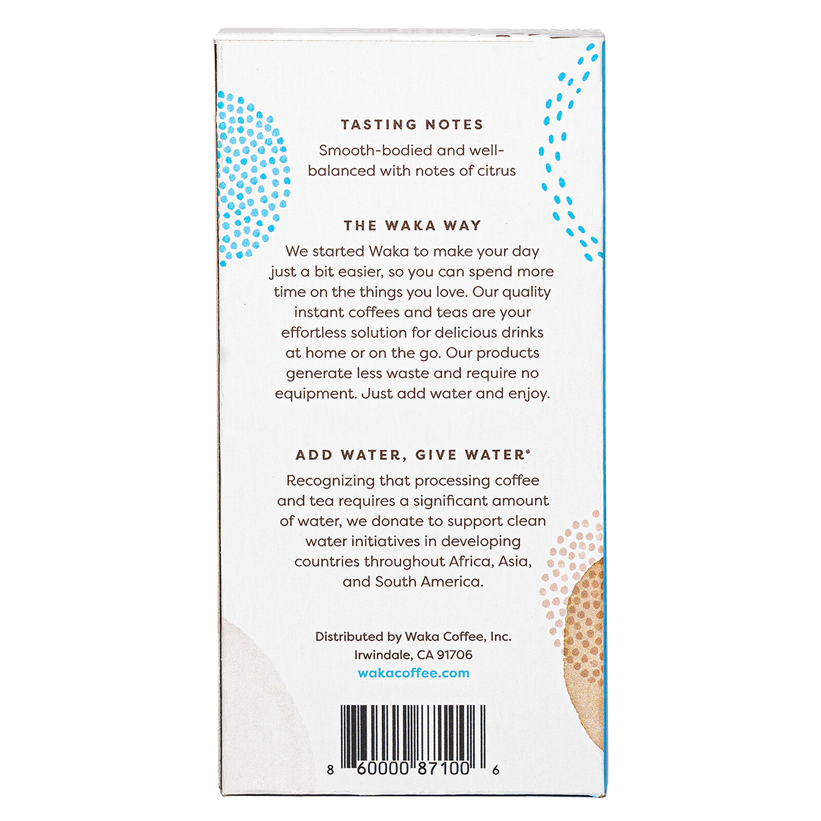 Waka Coffee Quality Instant Coffee, Colombian, Medium Roast