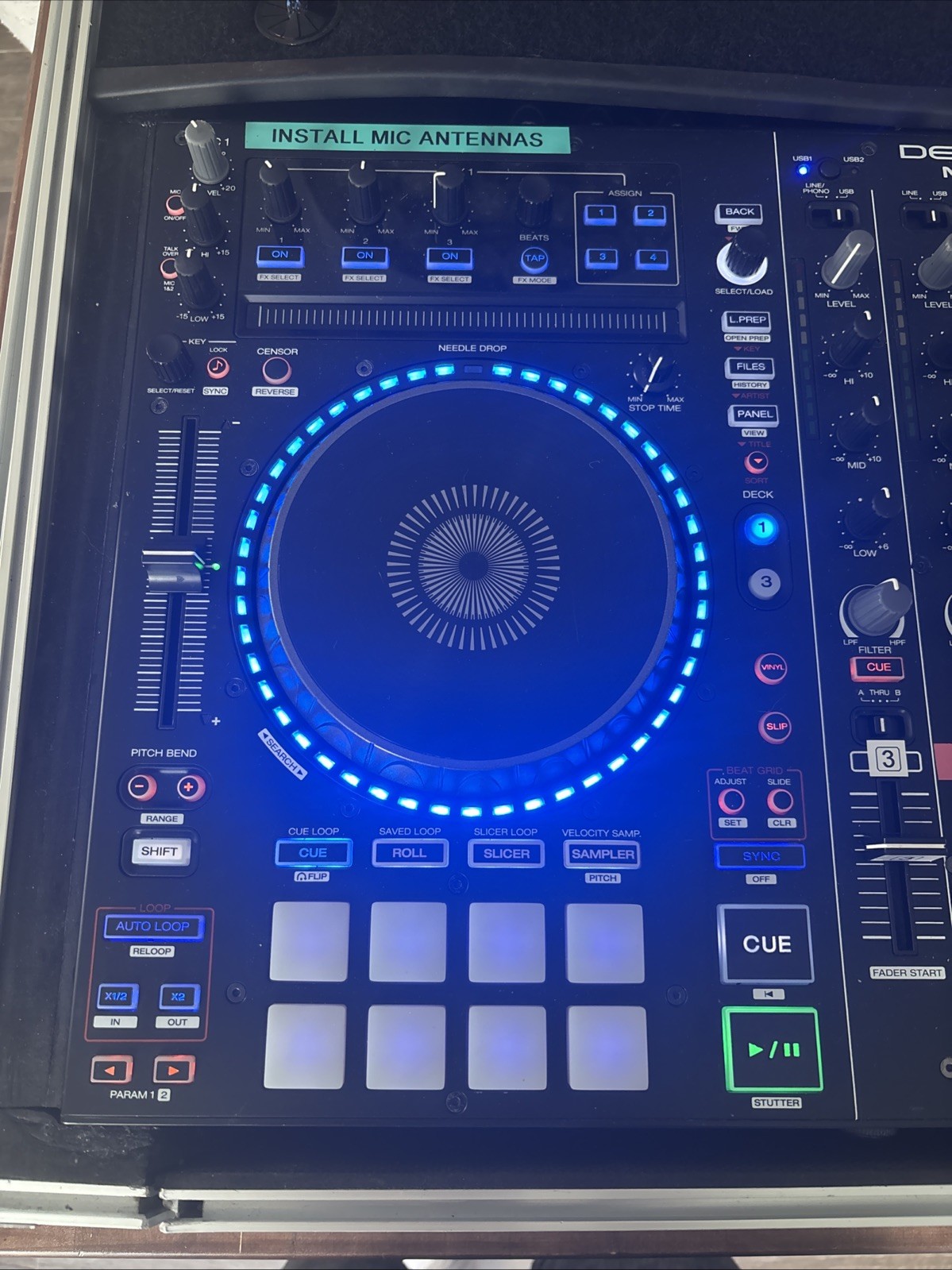 Denon MC7000 4-Channel DJ Controller Digital Mixer Dual USB PRO X FLIGHT Case