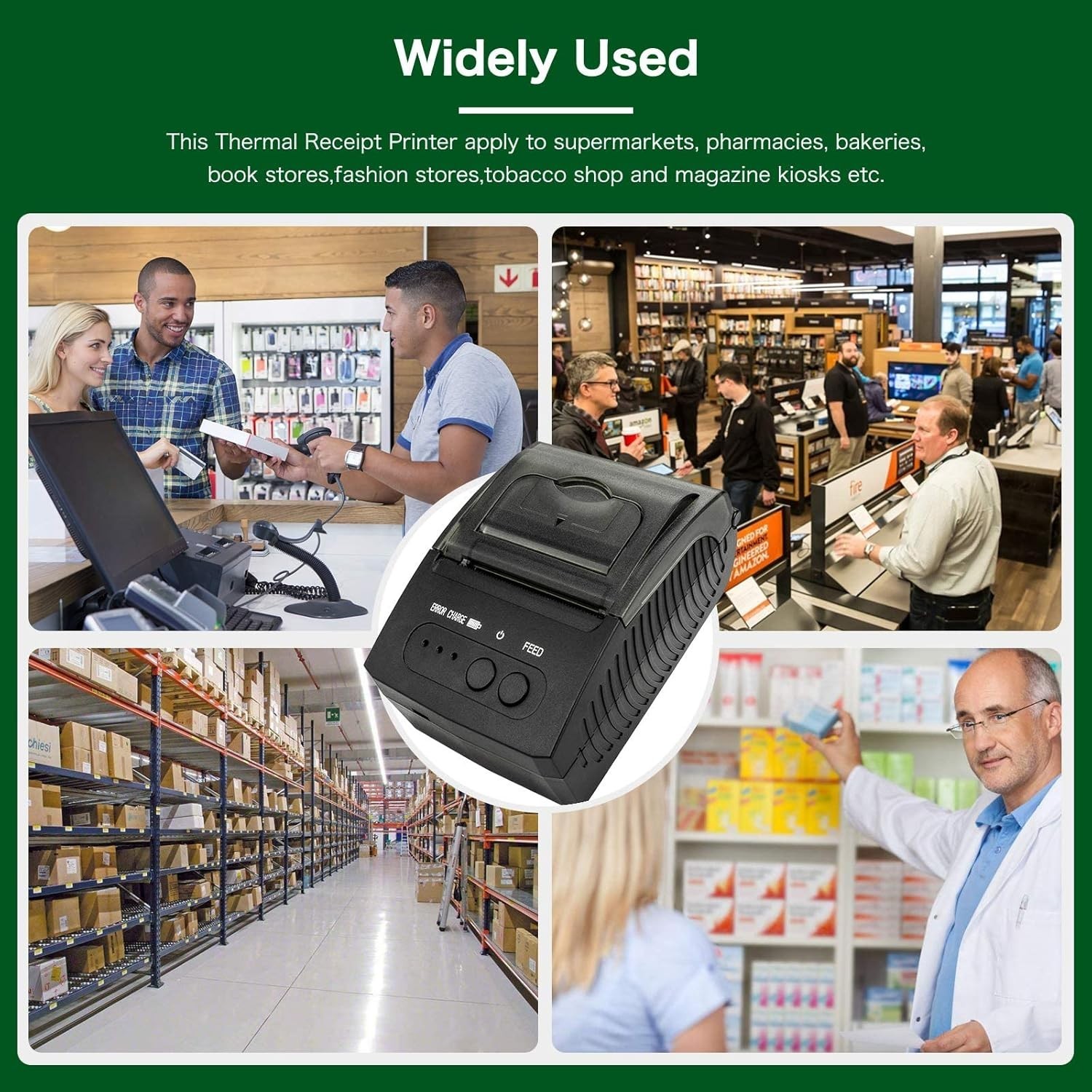 NETUM Bluetooth Receipt Printer, Portable 58mm Mini Thermal Pos Printer.