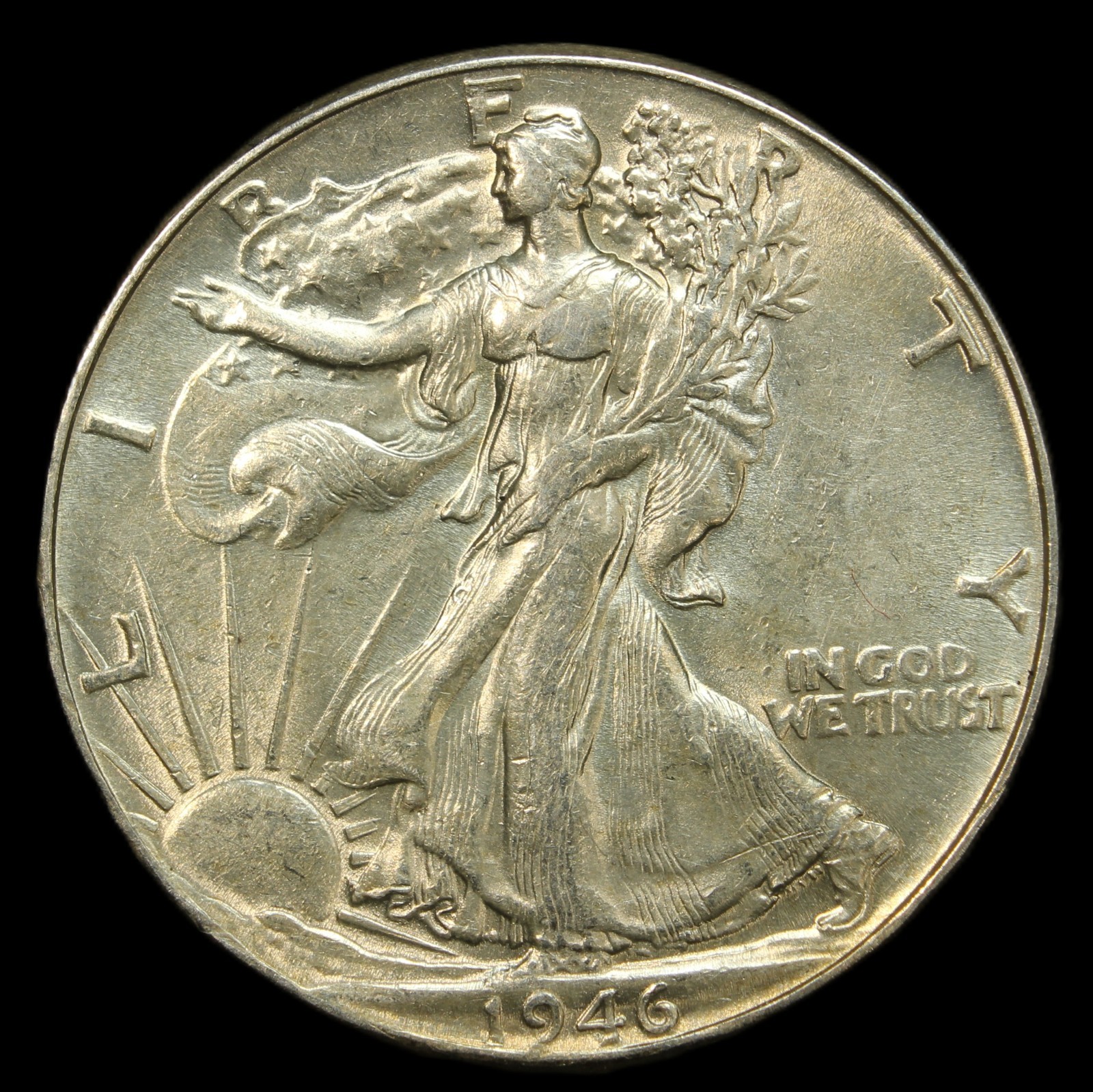 1946 50C Walking Liberty Half Dollar- smh876