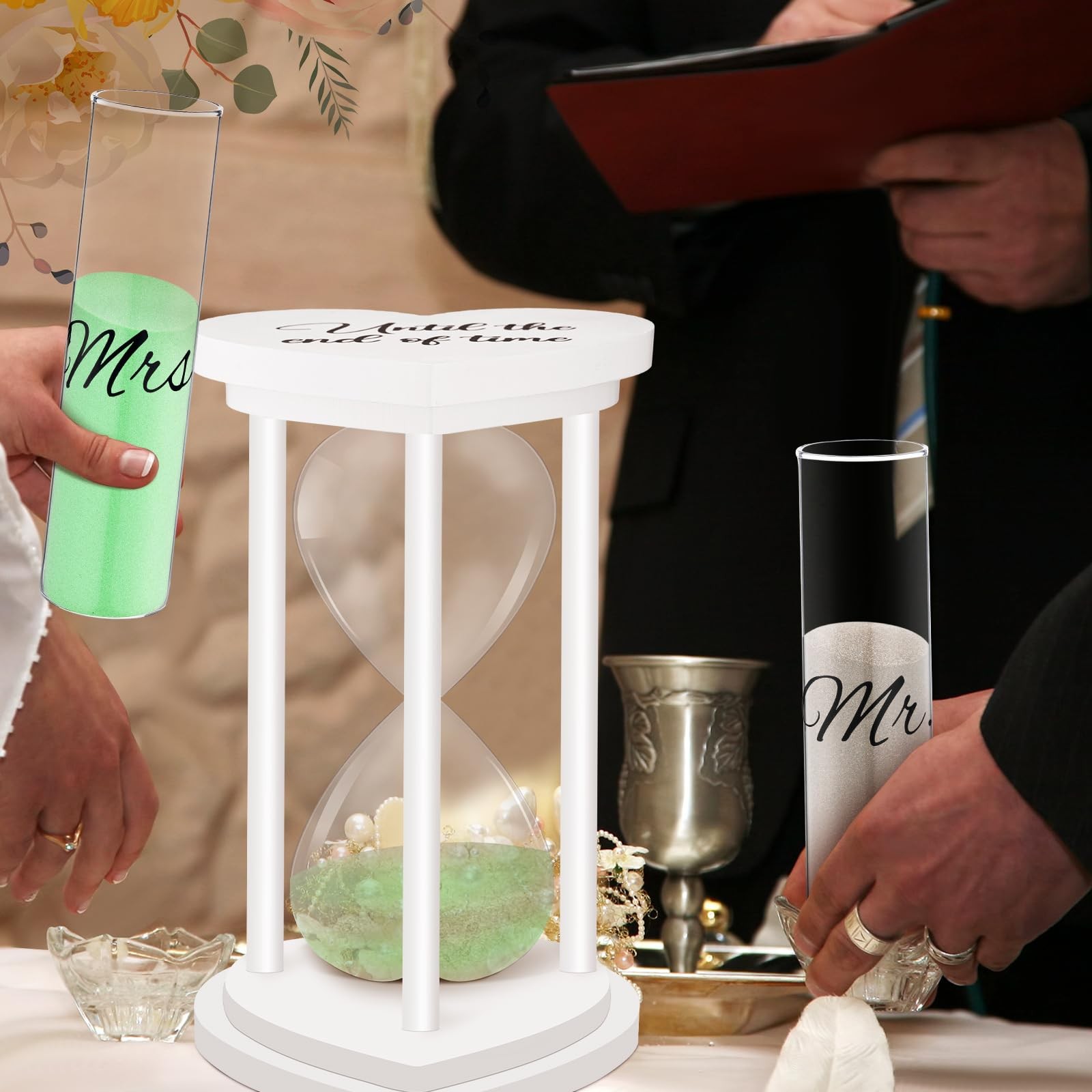 Anglechic Unity Sand Wedding Ceremony Set Include Wooden Unity Hour Glass 2