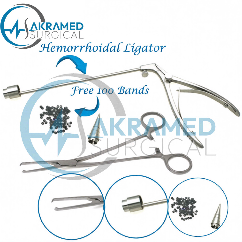 McGivney Hemorrhoidal Ligator Loading Cone with Free 100 Rubber Bands Surgical